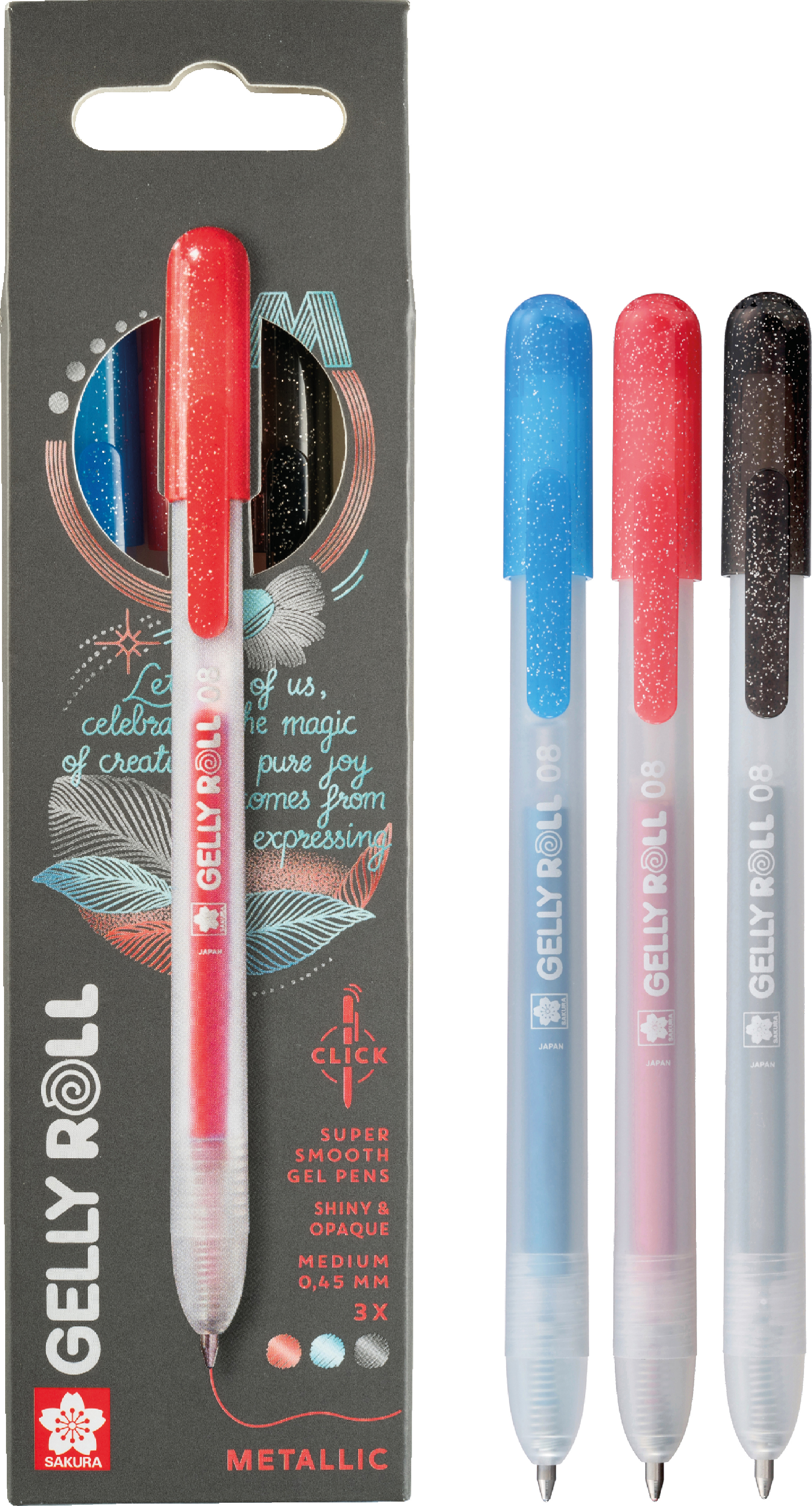 photo SAKURA Gelly Roll 0.8mm PXGBRAMET3A Metallic, ass. 3 pièces