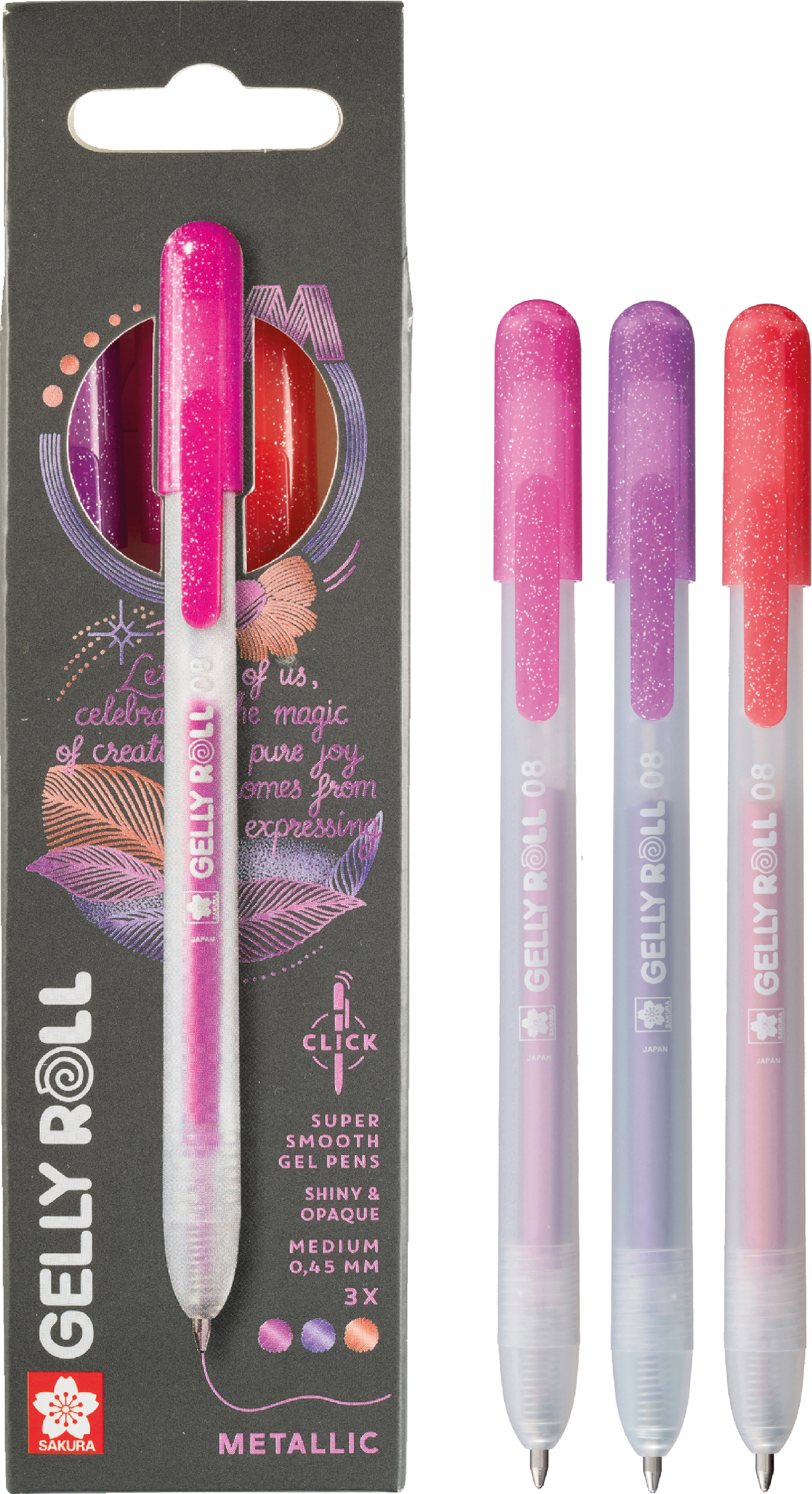 photo SAKURA Gelly Roll 0.8mm PXGBRAMET3C Metallic, ass. 3 pièces