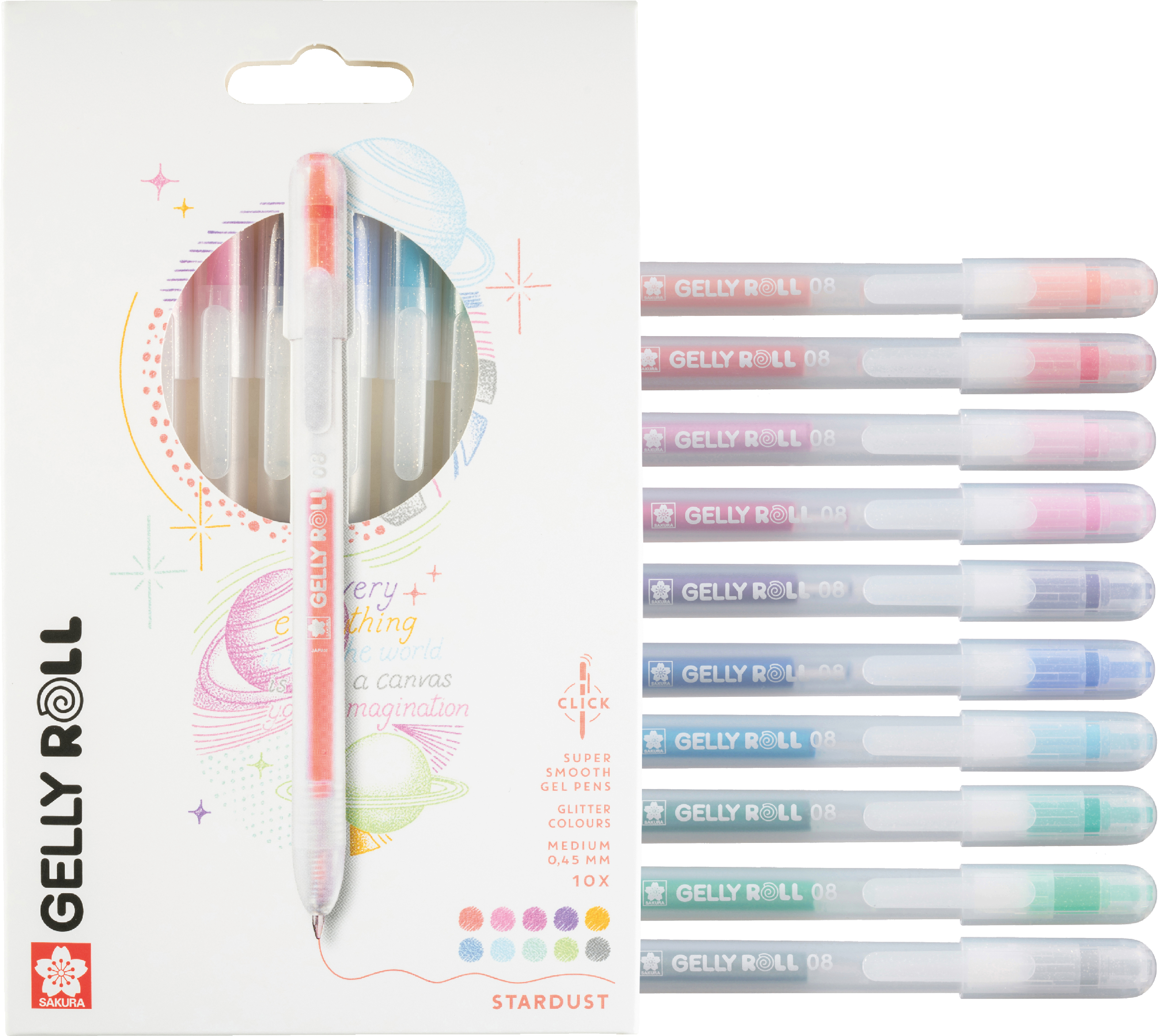 photo SAKURA Gelly Roll 0.8mm PXGBRASTA10 Stardust, ass. 10 pièces