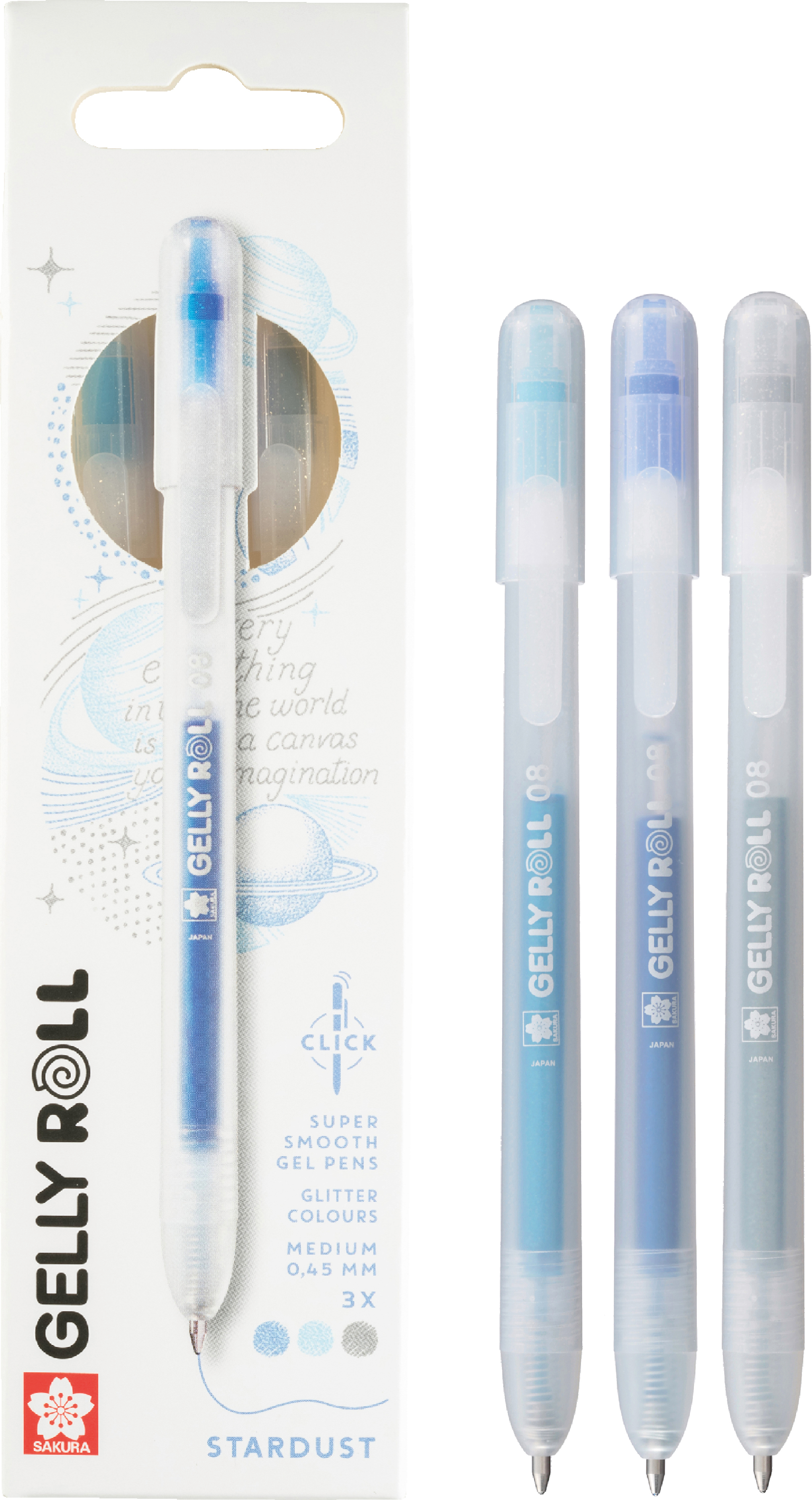 photo SAKURA Gelly Roll 0.8mm PXGBRASTA3D Stardust, ass. 3 pièces