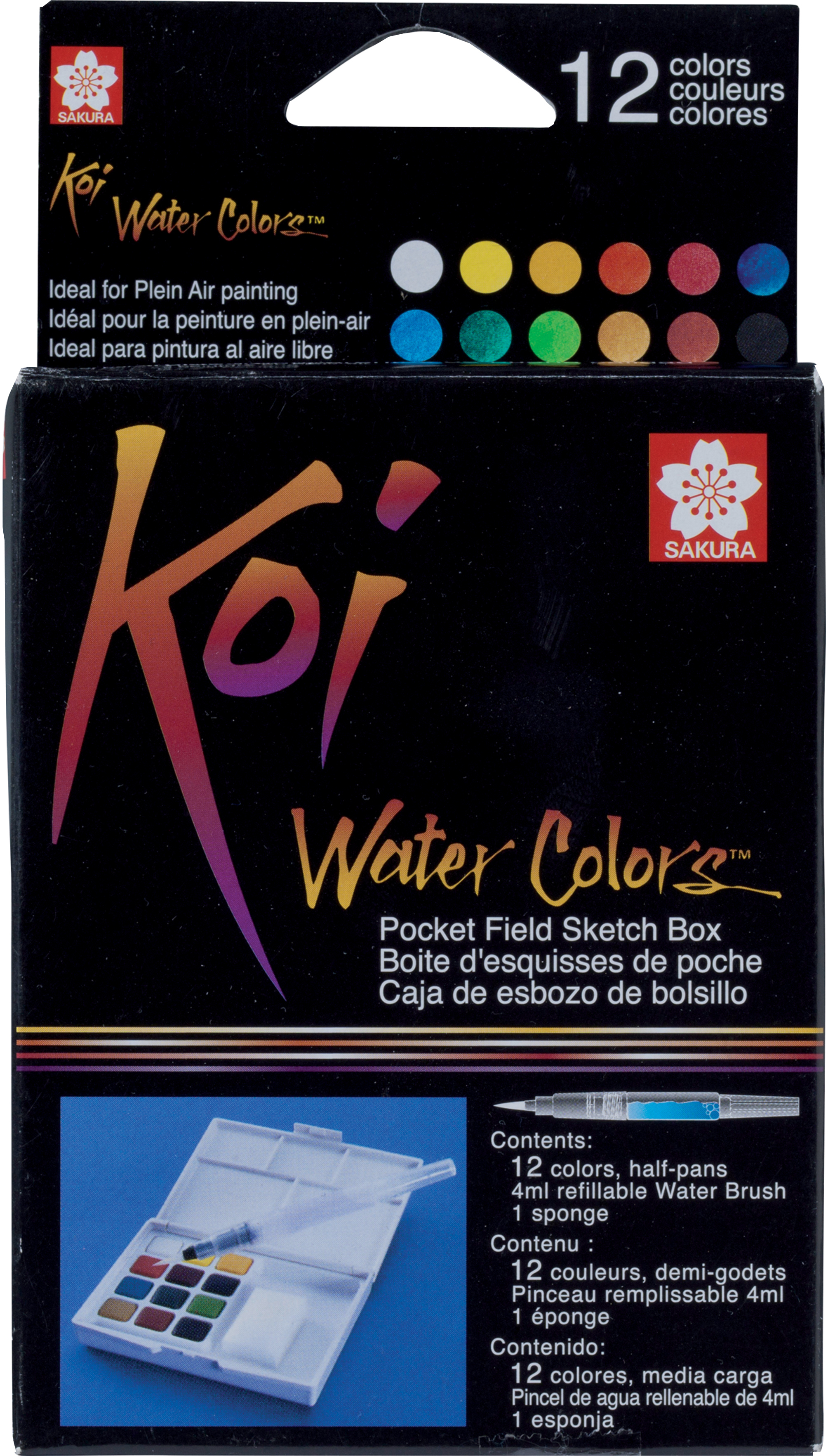 photo SAKURA Aquarelle Koi Pocket Field XNCW12H Sketchbox 12 couleurs