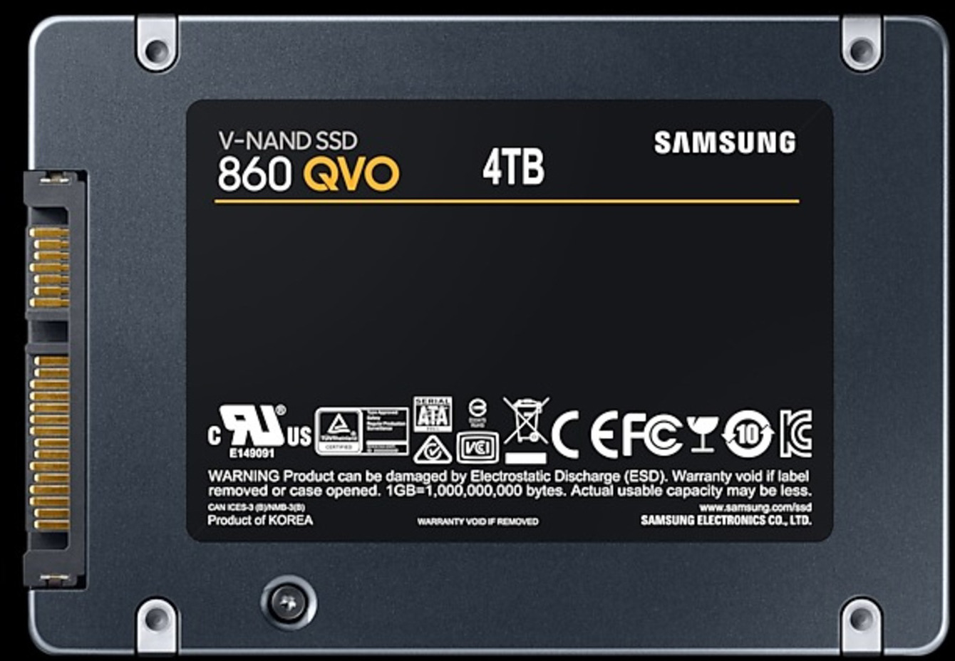 SAMSUNG MEMORY SSD 860 QVO Series 4TB MZ-76Q4T0BW SATA III 2.5 V-NAND Basic