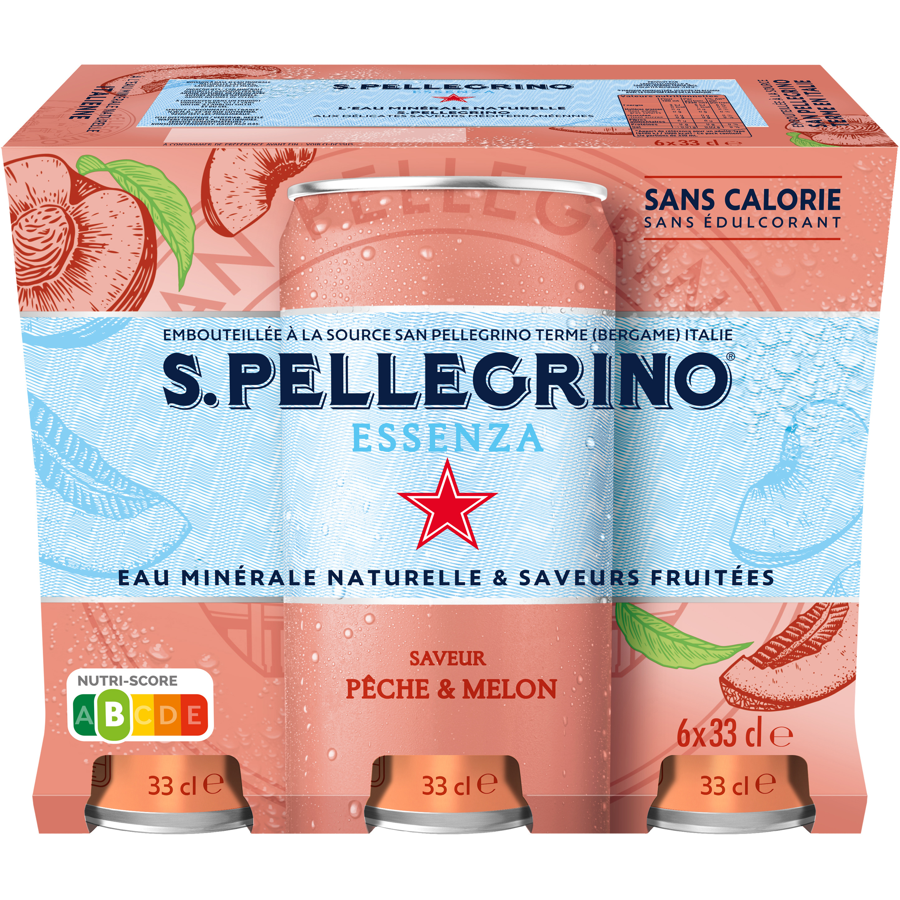 photo SAN PELLEGRINO Pêche-Melon 12602855 Essenza 33 cl, 6 pcs.