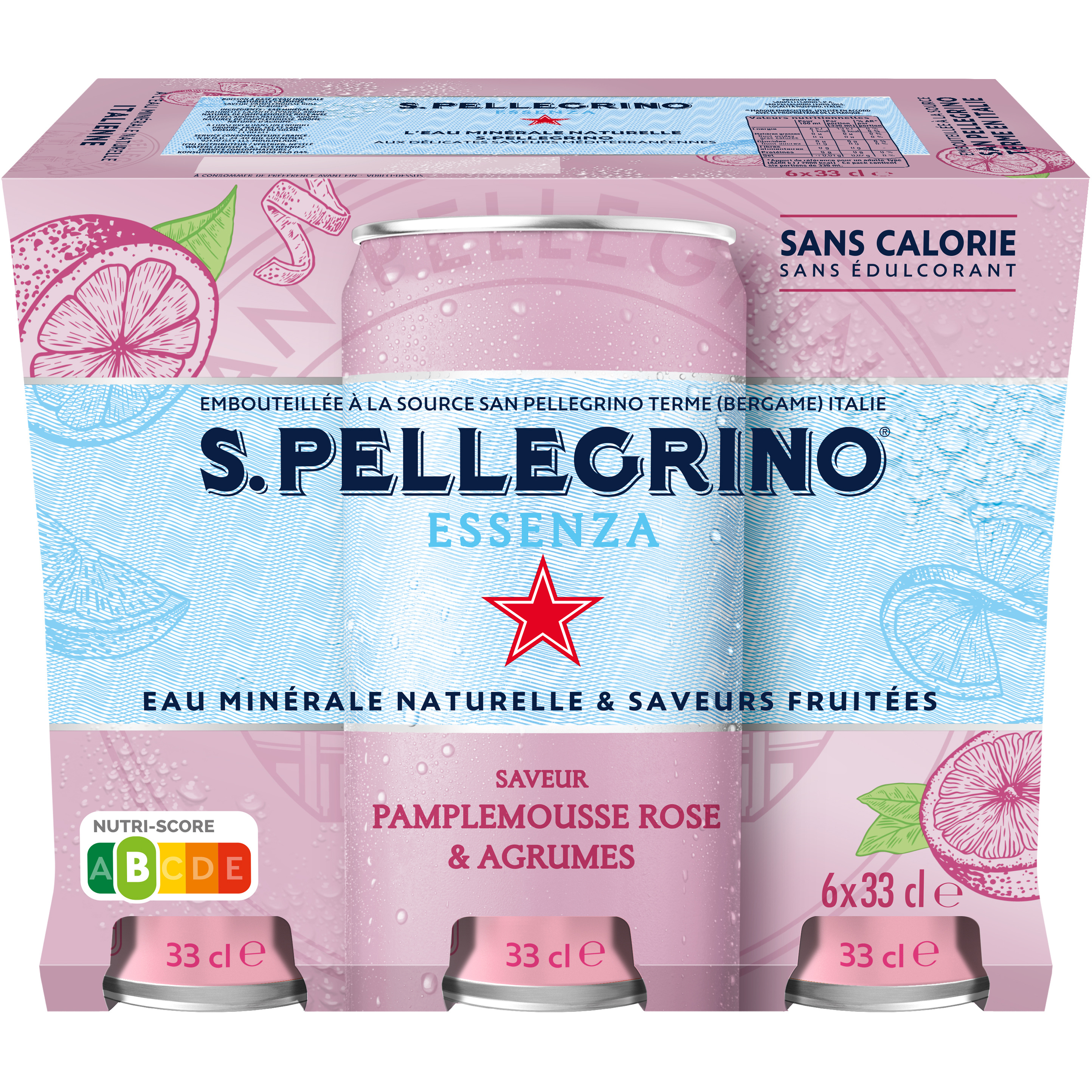 photo SAN PELLEGRINO Pamplemousse rose-Agrumes 12602874 Essenza 33 cl, 6 pcs.
