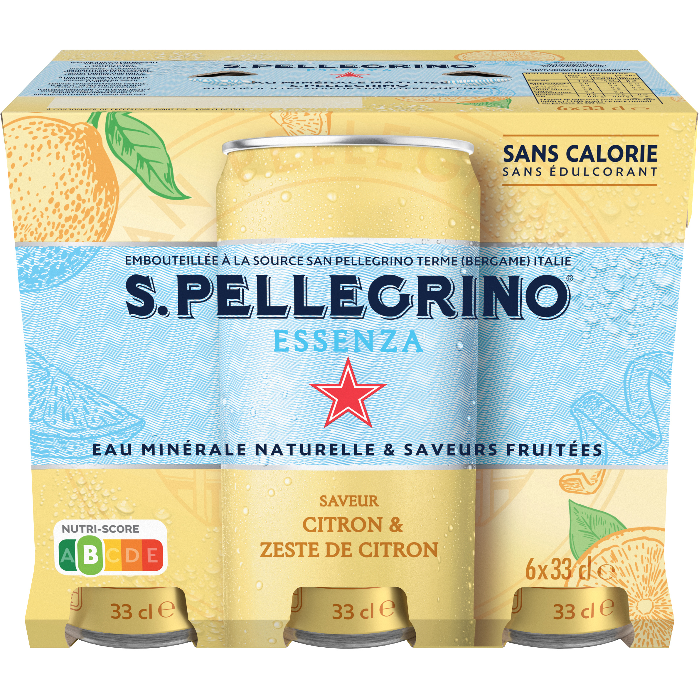 photo SAN PELLEGRINO Citron-Zeste de citron 12602944 Essenza 33 cl, 6 pcs.