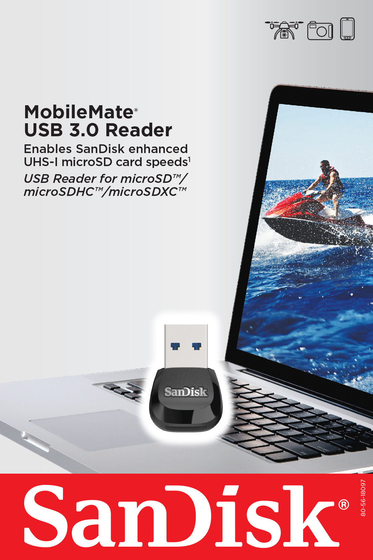 SANDISK Mobilemate microSD Reader SDDR-B531-GN6NN USB 3.0