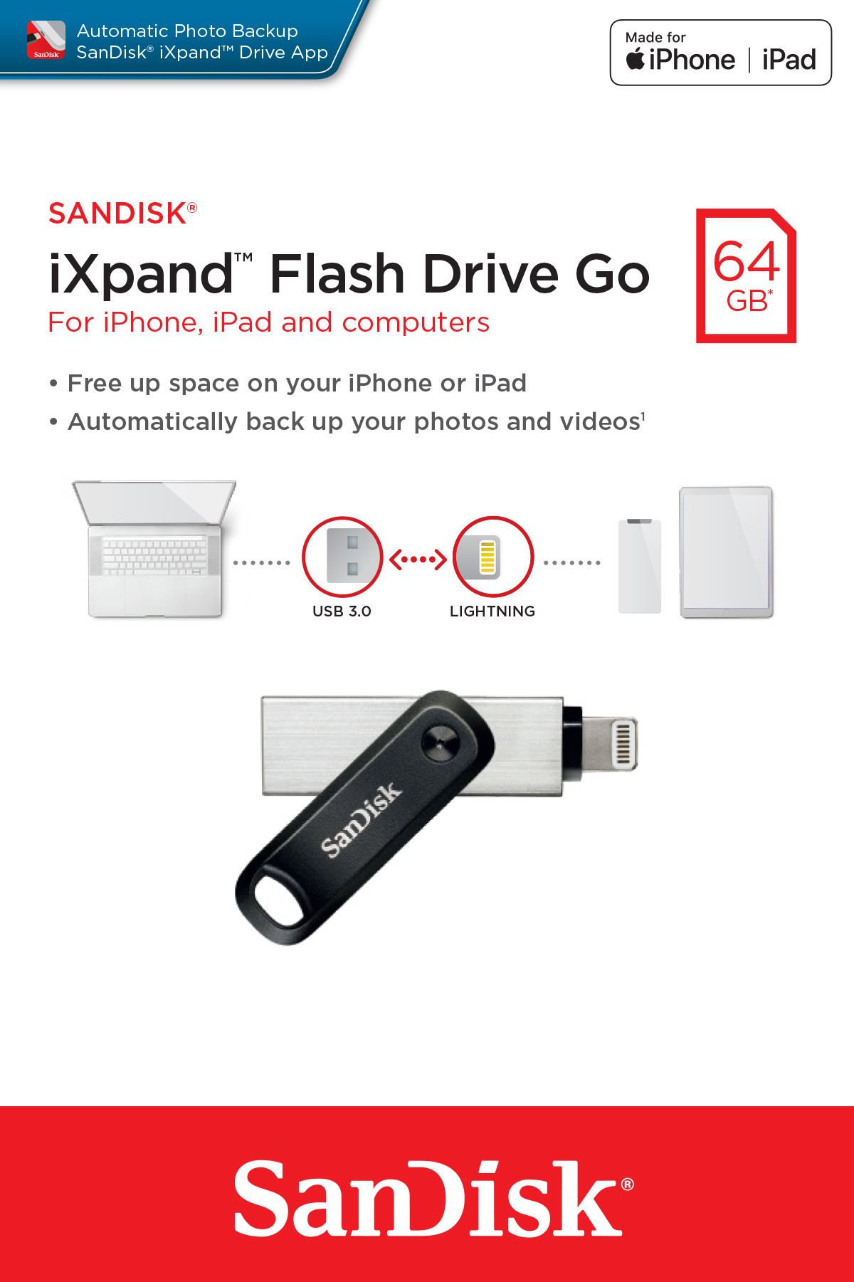 SANDISK USB-Stick iXpand 64GB SDIX60N-064G-GN6NN