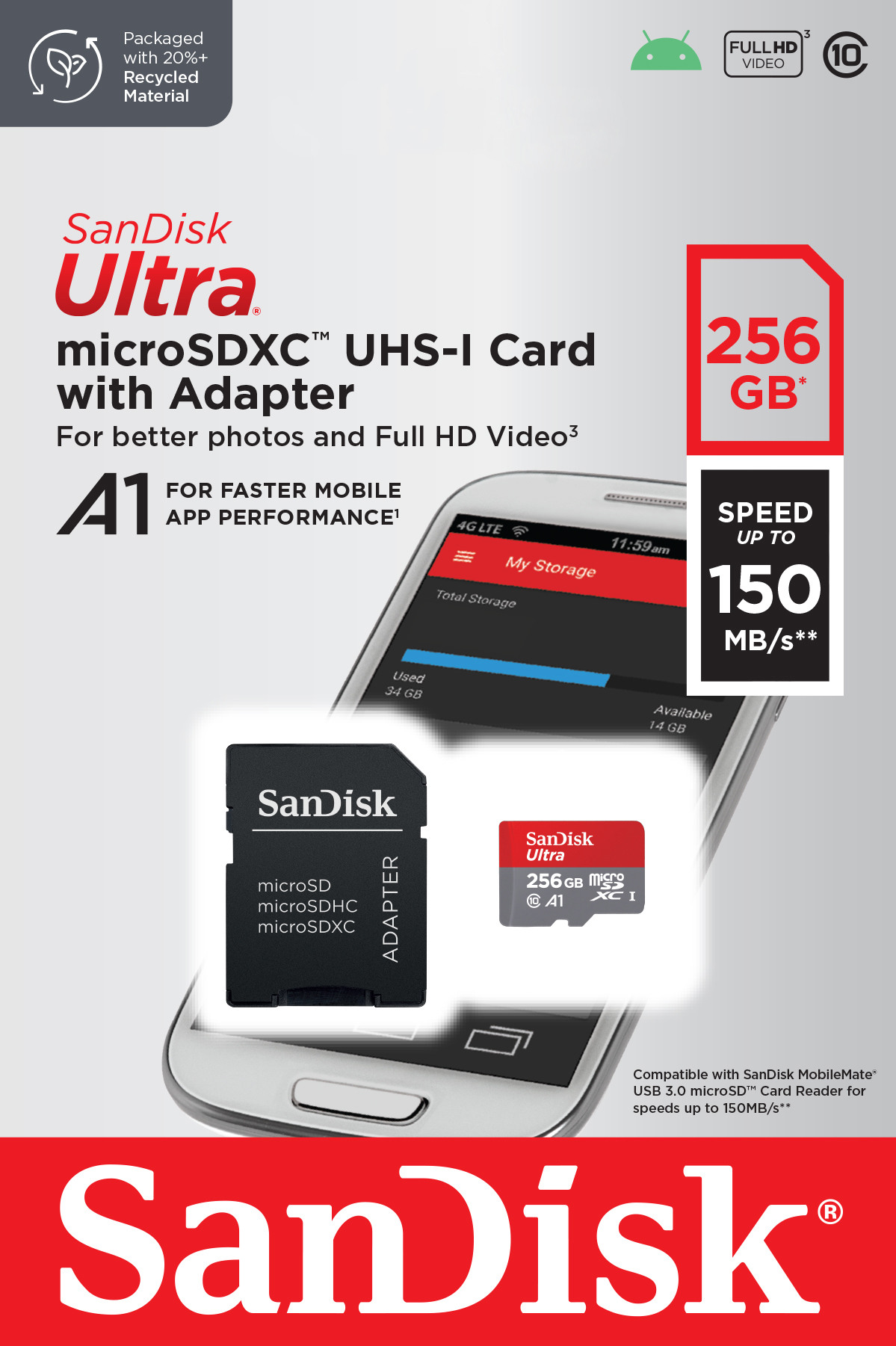 SANDISK Ultra micro SDXC 256GB SDSQUAC-256G-GN6MA