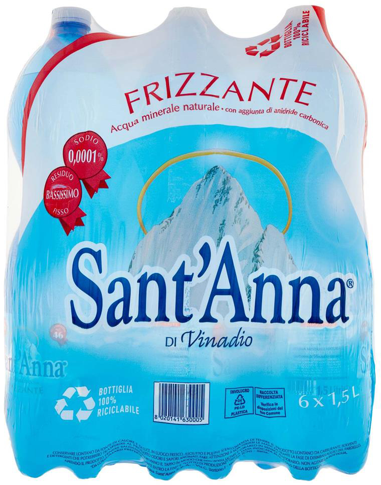photo SANT ANNA Eau minérale gazéifié STSA15LFP 150cl, 6 pcs.