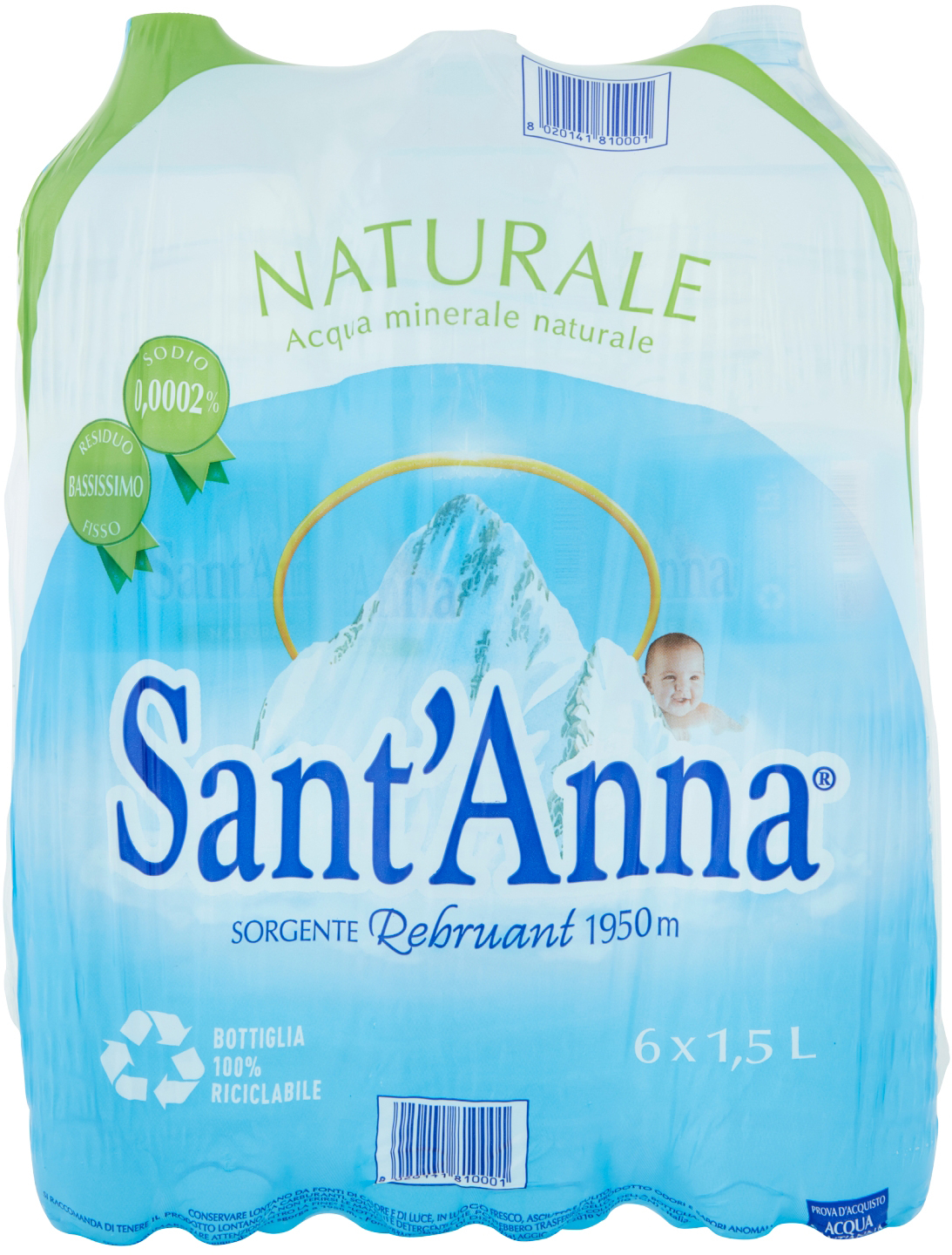 photo SANT ANNA Eau minérale non gazéifié STSA15NT 150cl, 6 pcs.