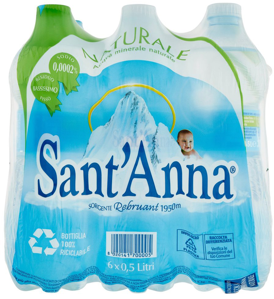 photo SANT ANNA Eau minérale non gazéifié STSAR05NT64S 50cl, 6 pcs.