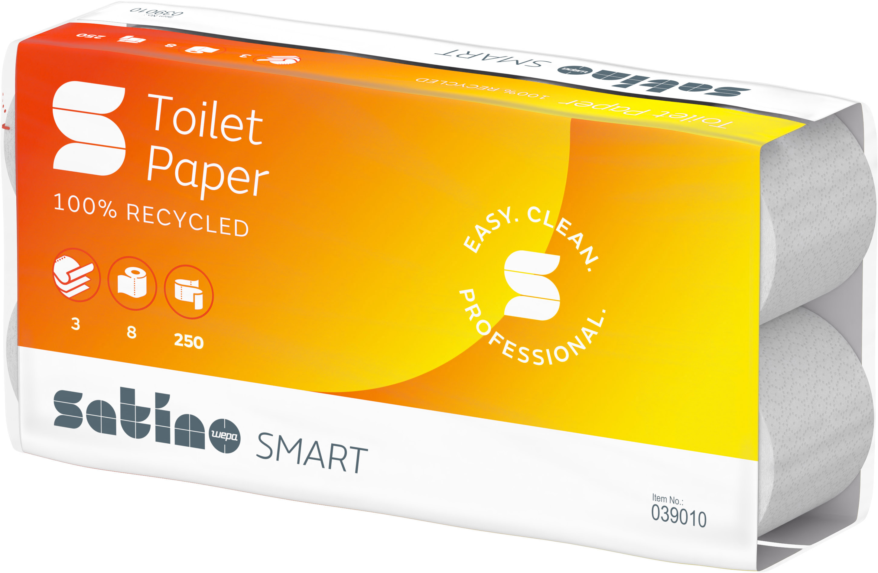 SATINO Pap. de toilette Satino Smart 2112137 3 plis, 8 roul., recycled