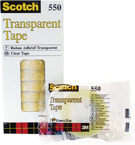 SCOTCH Tape 550 15mmx33m 5501533K transparent, antidéchirure transparent, antidéchirure