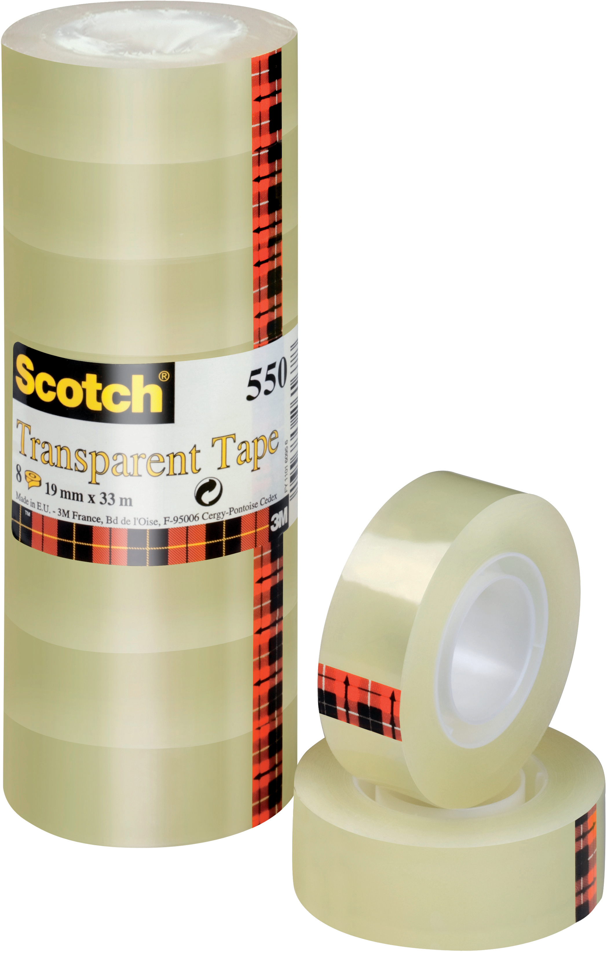 SCOTCH Bande adhesive 550 5501933K-8 19mmx33m transp. 8pcs.