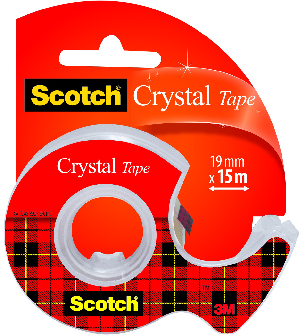 SCOTCH Crystal Tape 600 19mmx15m 6-1915D avec dérouleur avec dérouleur