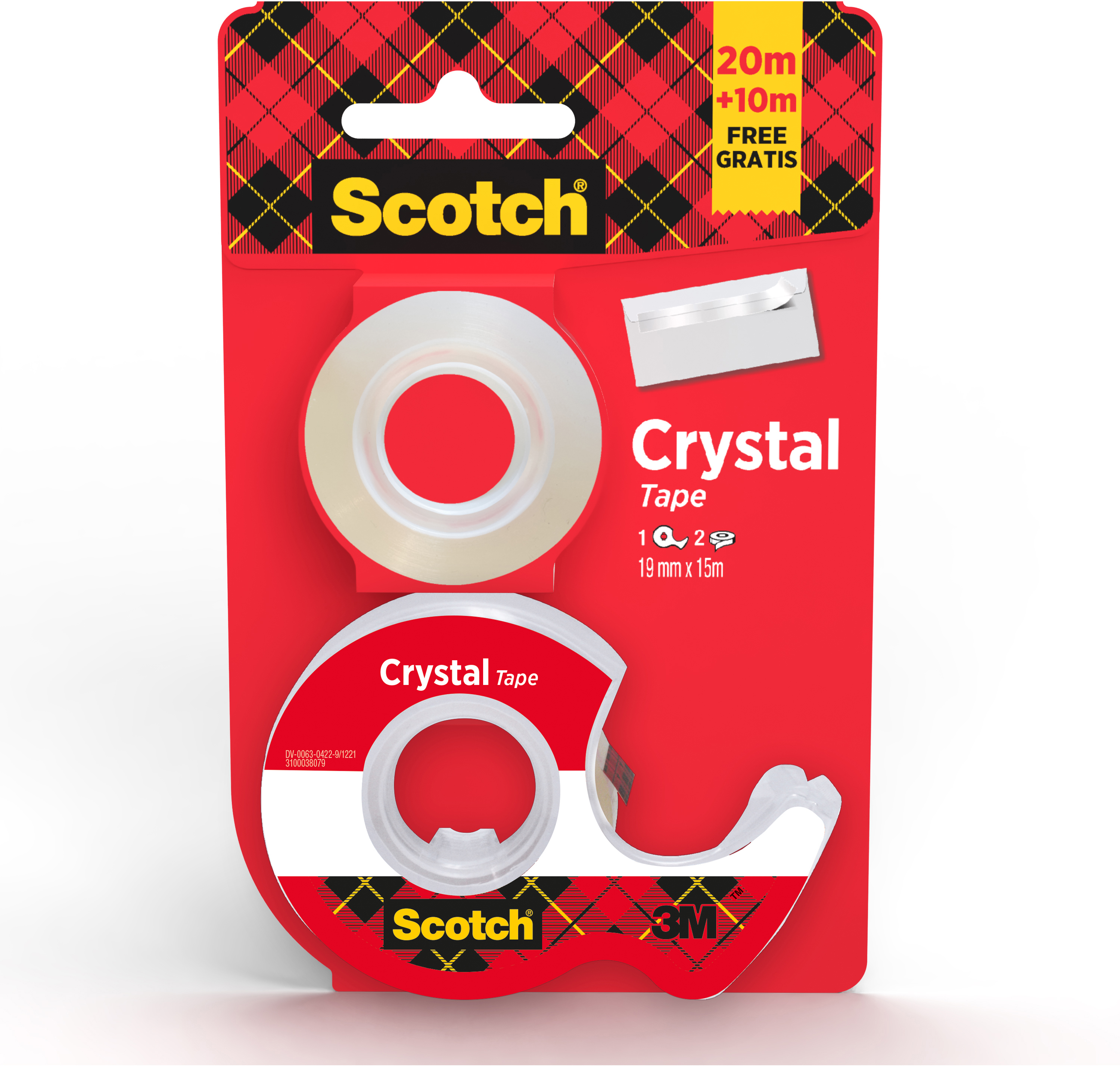 SCOTCH Crystal Tape 19mmx15m 6-1915DRP auf Abroller + 10m gratis