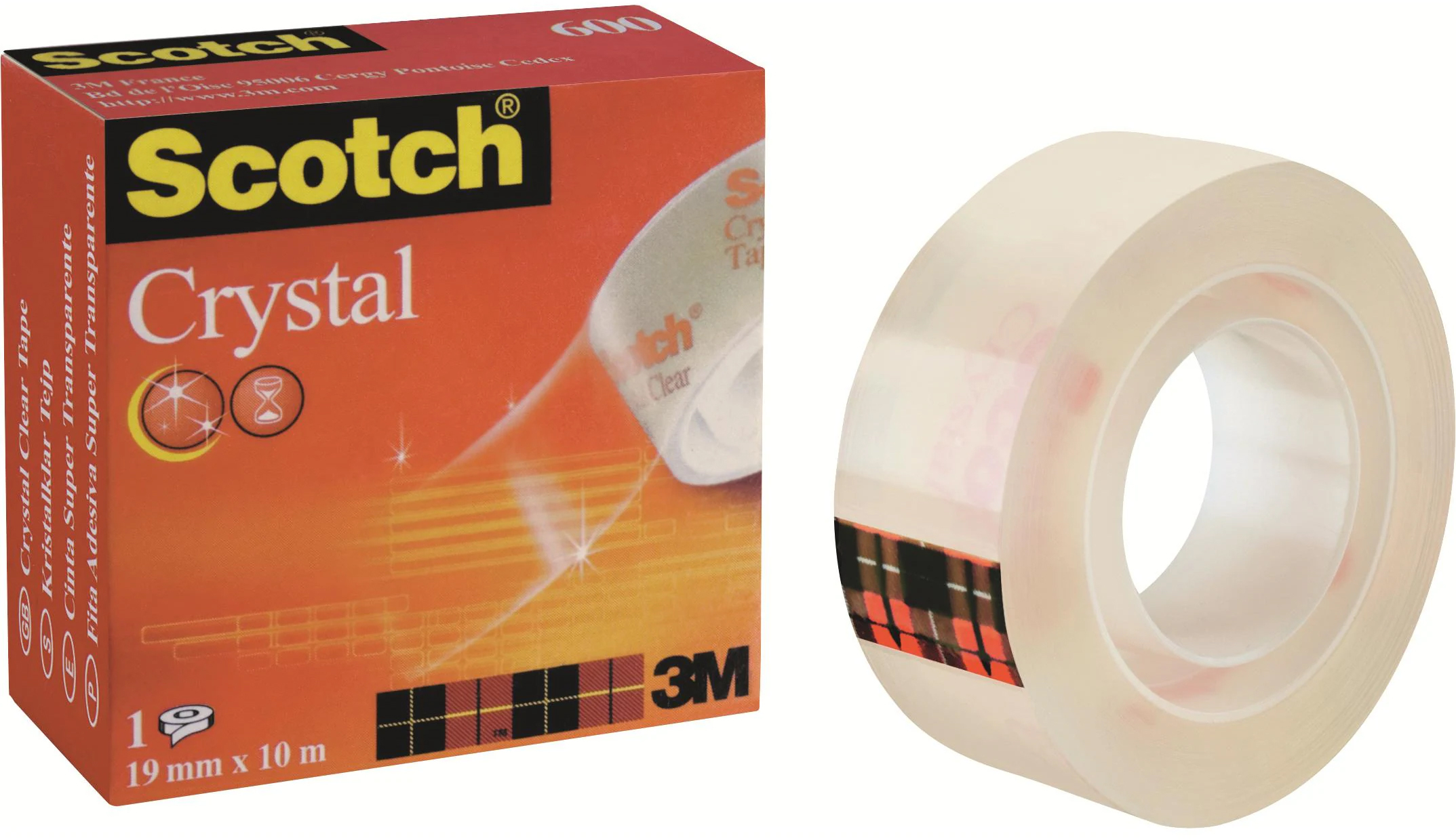 SCOTCH Crystal Tape 600 19mmx10m 600-1910R cristal cristal