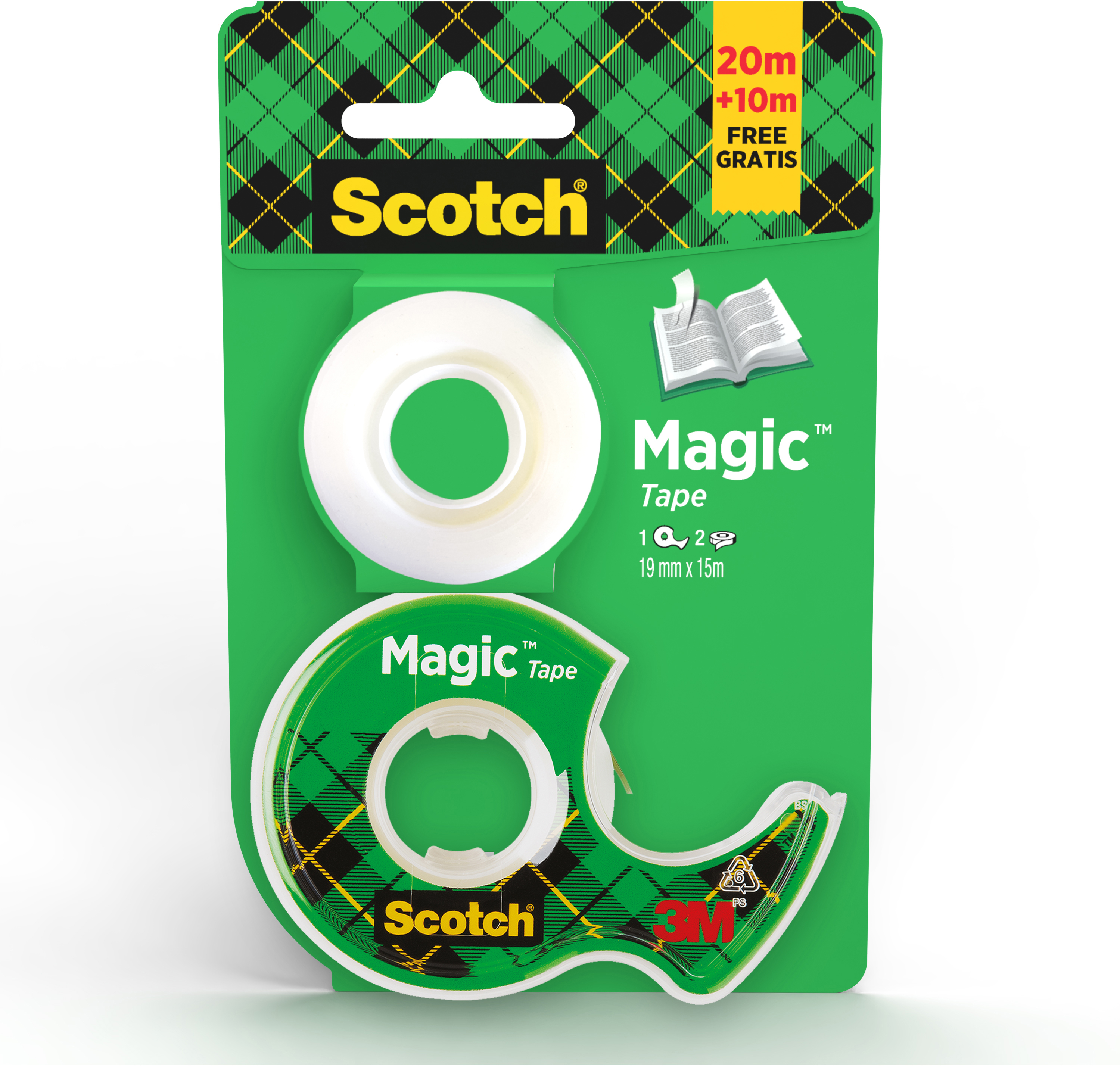 SCOTCH Magic Tape 19mmx15m 8-1915DRP auf Abroller + 10m gratis