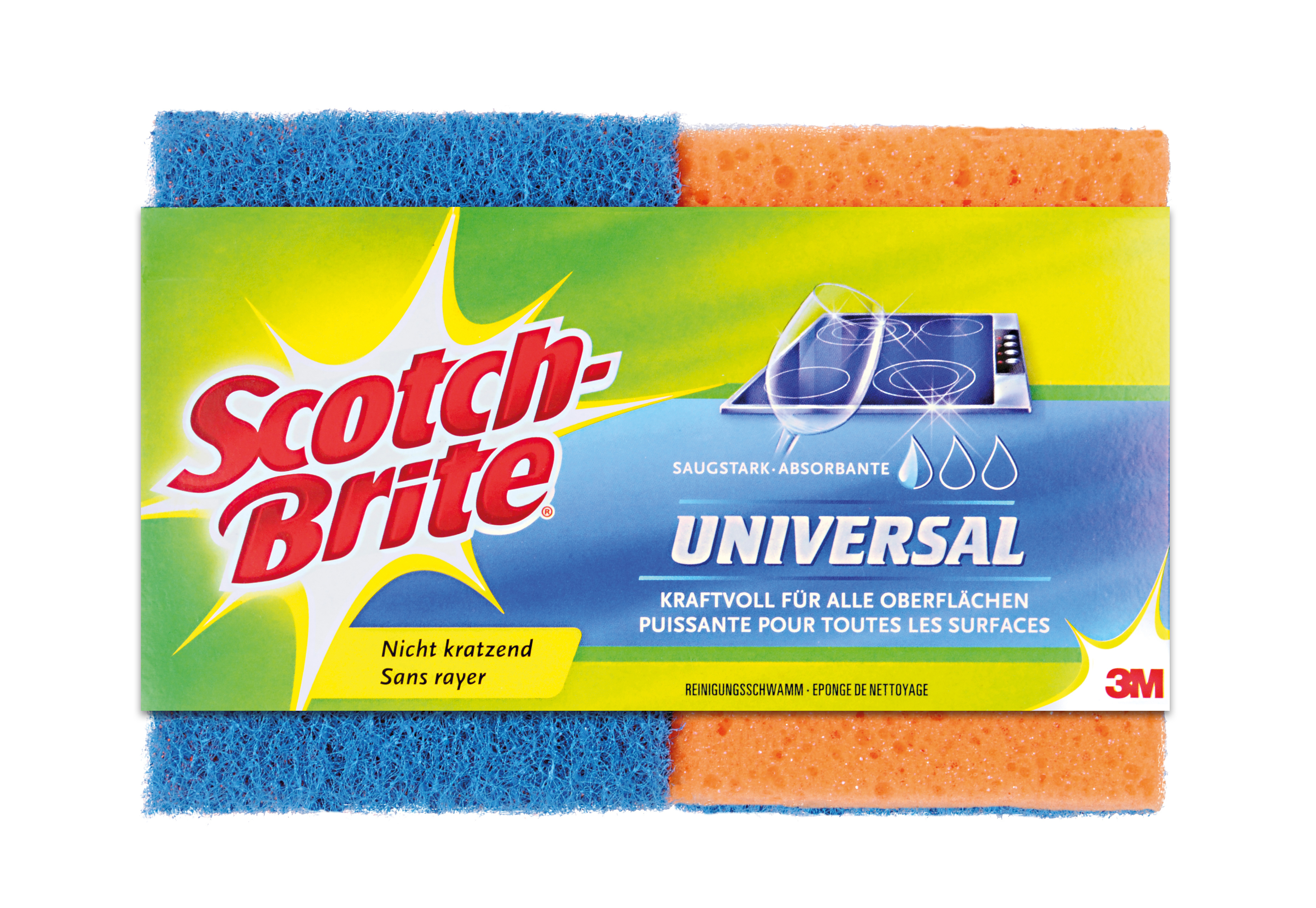 SCOTCH-BRITE Universal Schwamm DENS2CH bleu/orange 2 pcs.