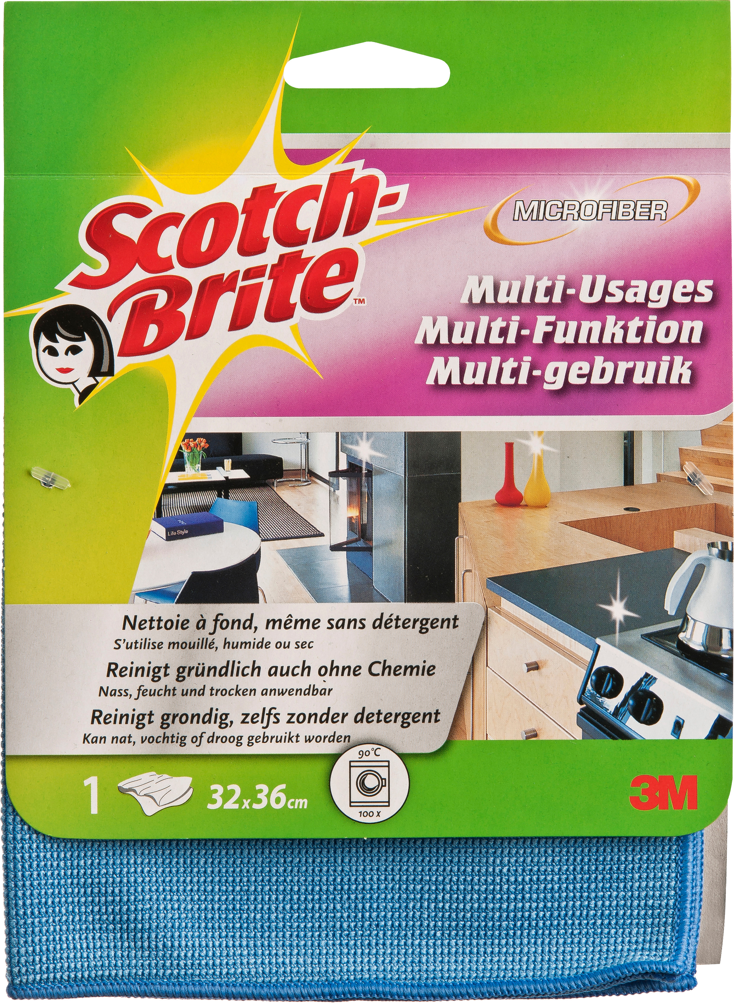 SCOTCH-BRITE Tissu microfibre W810 couleurs ass.