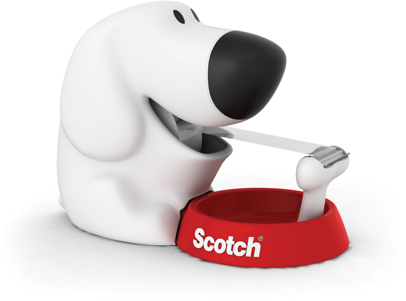 SCOTCH Dispenser Chien blanc C31 incl.1roul.Magic 810 19mmx7.5m