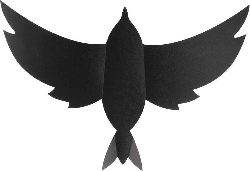 SECURIT Tableau 3-D Craie Bird W3D-BIRD noire, 7 pcs. 28x16.3x1cm