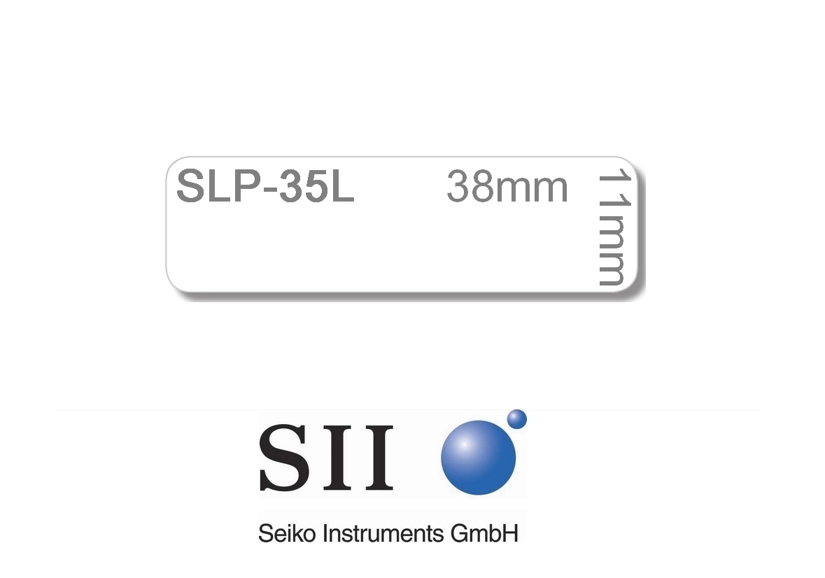SEIKO Etiquettes multi-usage 11x38mm SLP-35L blanc, étroit, DIA 300 pcs. blanc, étroit, DIA 300 pcs.