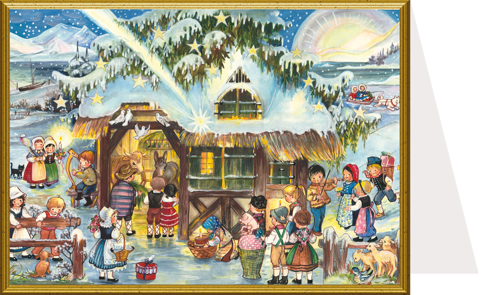 photo SELLMER Carte de Noël 9900 99258 Buntes Treiben am Stall