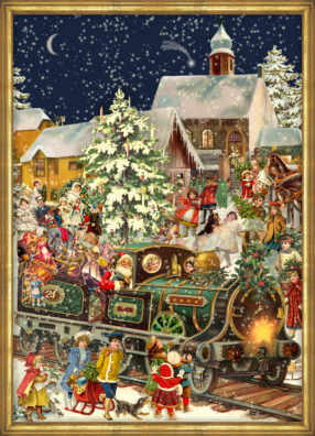 SELLMER Adventskalender RS765 Weihnachtszug 26,5x35cm