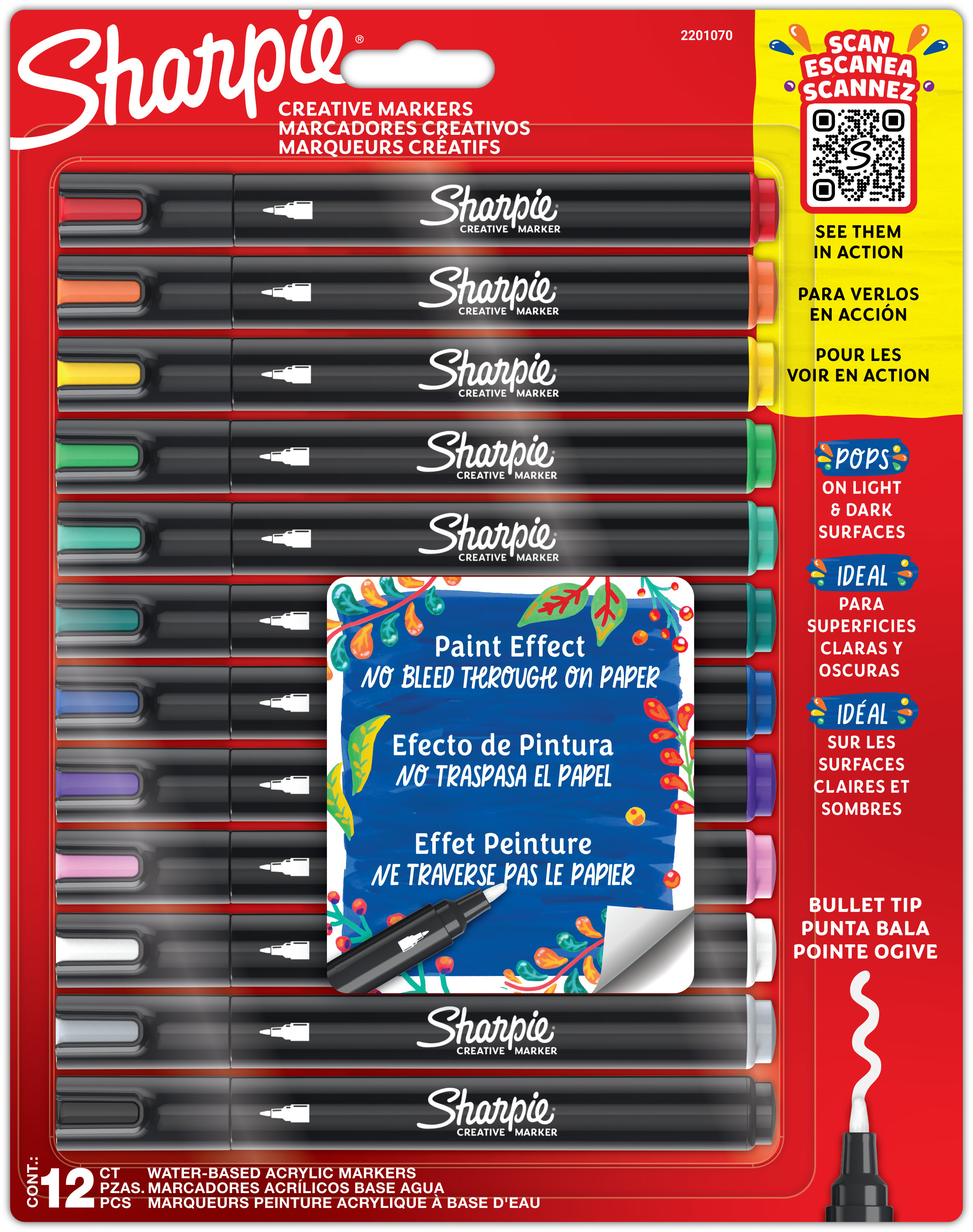 photo SHARPIE Acrylic Marker 2201070 Pointe ronde 12 pièces