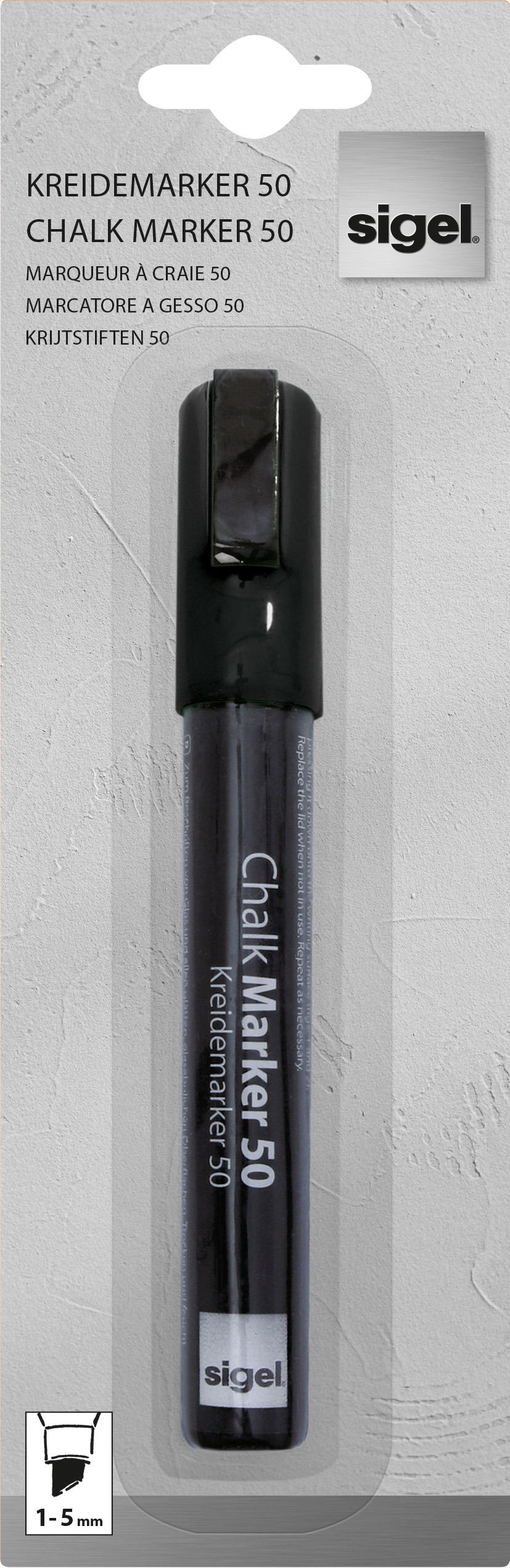 SIGEL Chalk Marker 1-5mm BA180 noir