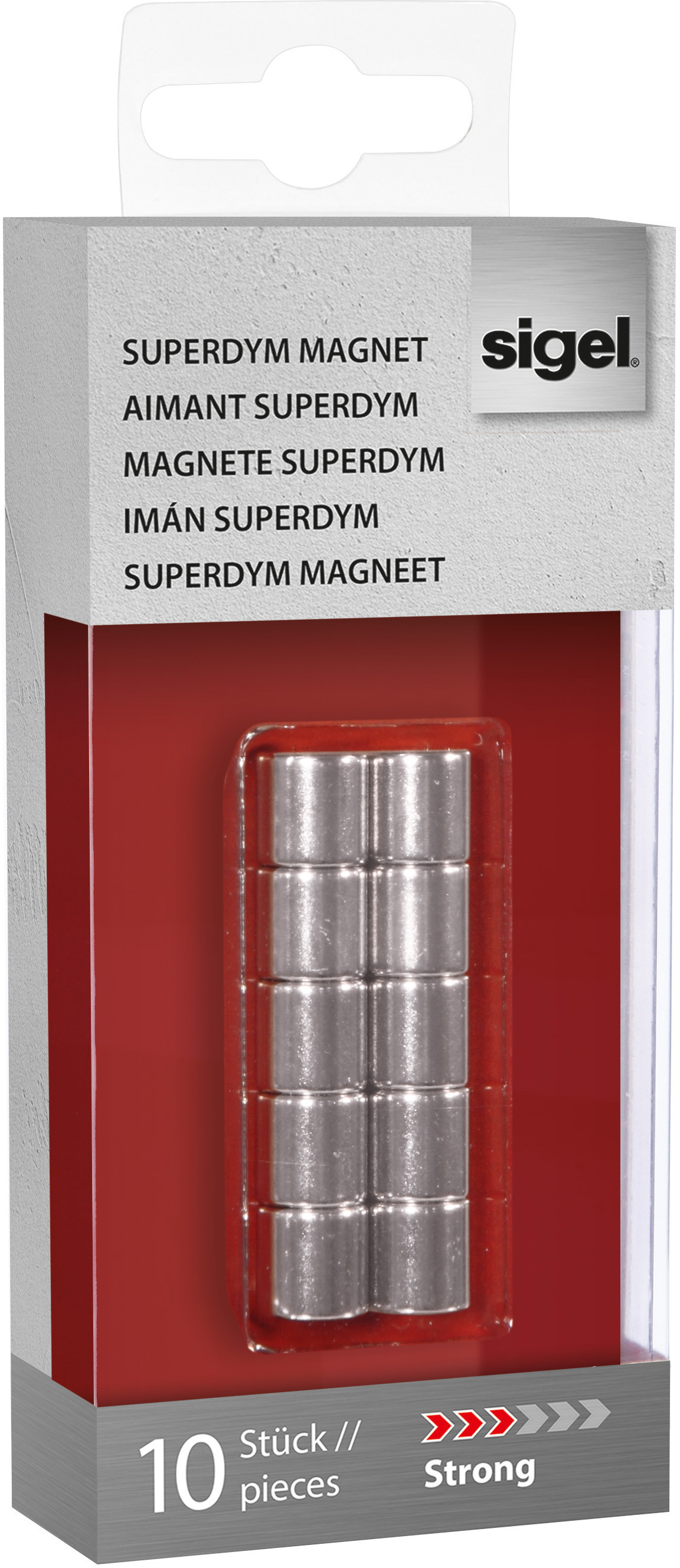 SIGEL Superdym Aimant 10mm BA701 stark argent, 10 pcs.