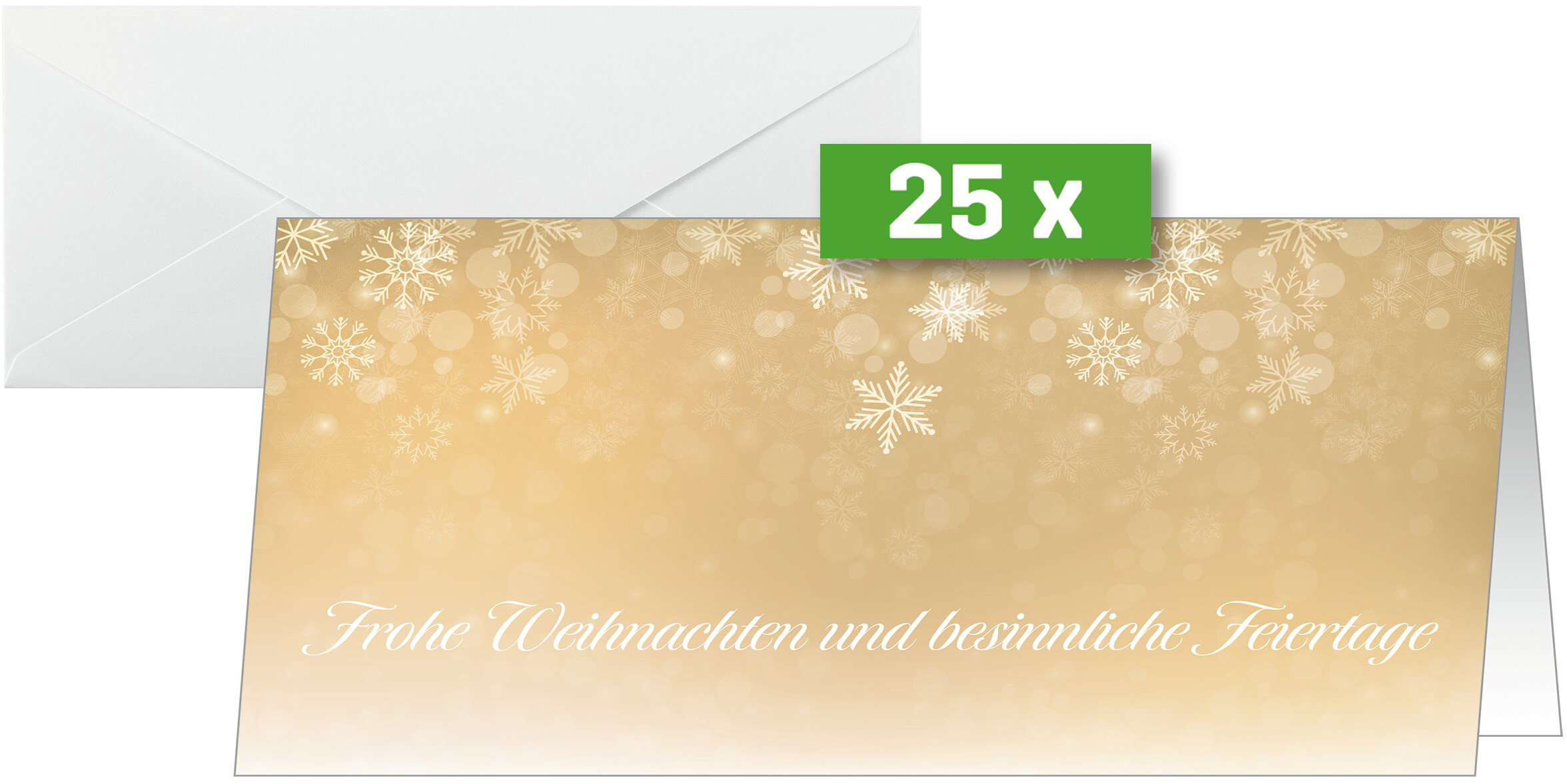 SIGEL Weihnachtskarte & Couvert C6/5 DS633 250+100g,GoldenNight 25+25 Stk