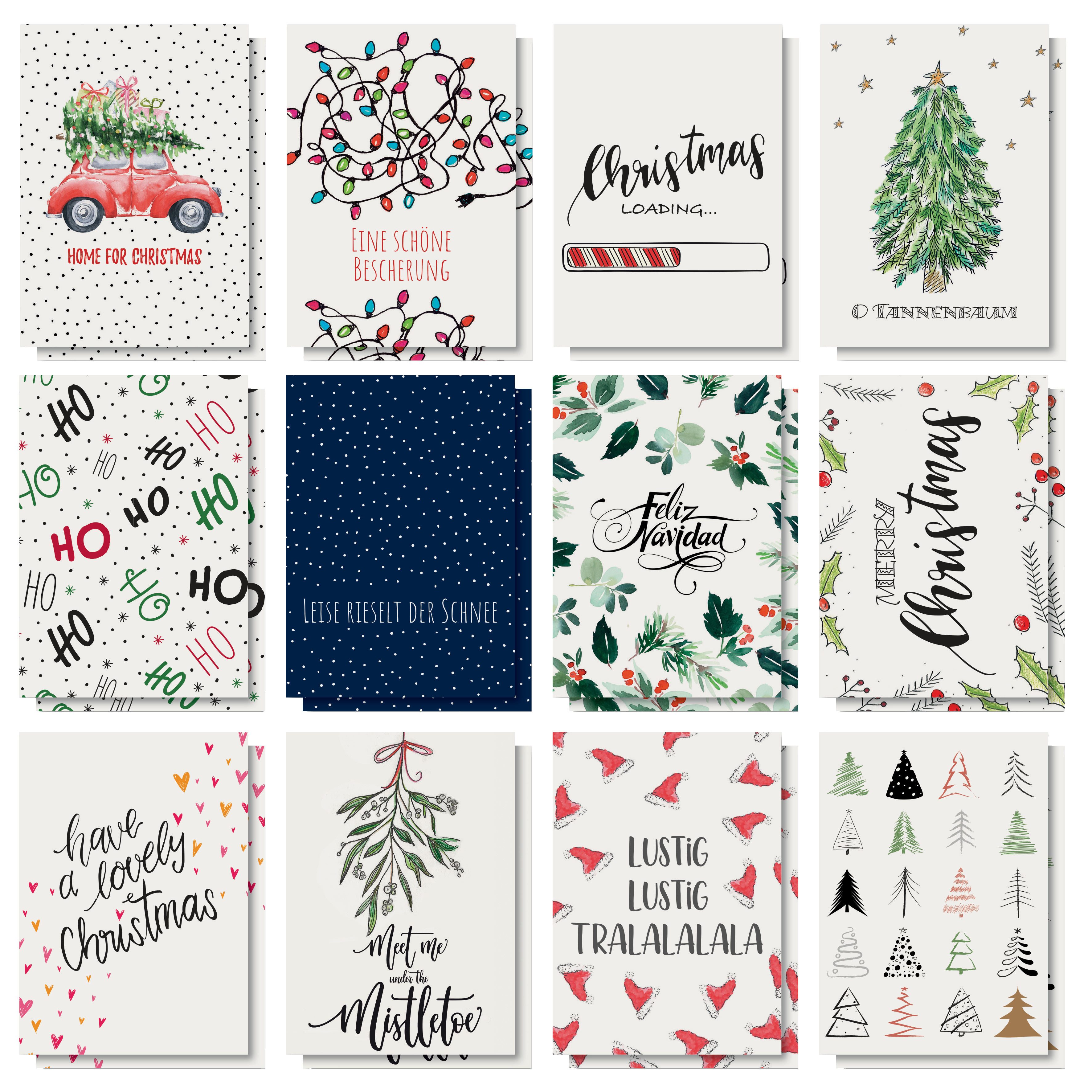 photo SIGEL Carte Noël/Enveloppe A6 DS701 Colorful Christmas 24 pièces