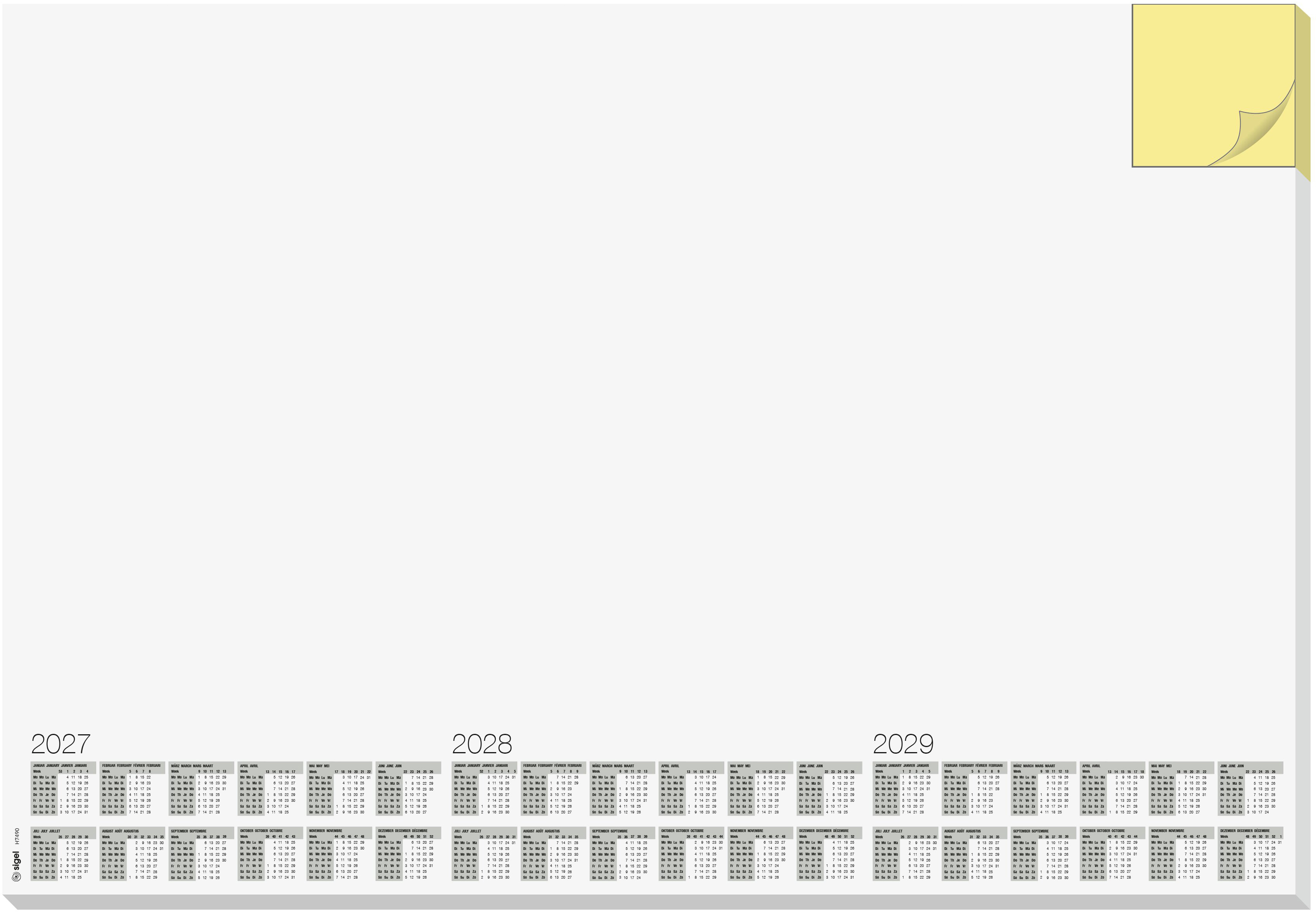 SIGEL Schreibunterlage Memo 27/28/29 H7490 D/E/F/NL 30 Blatt 59.5x41cm