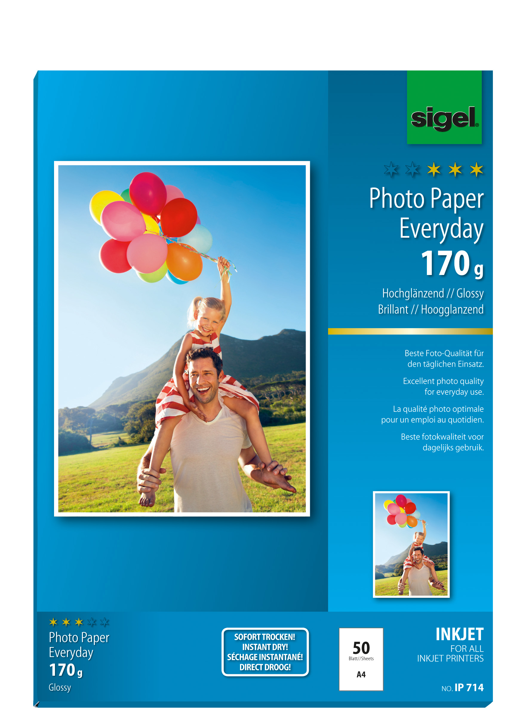 SIGEL InkJet Photo Paper Everyday A4 IP714 170g glossy 50 flls. 170g glossy 50 flls.