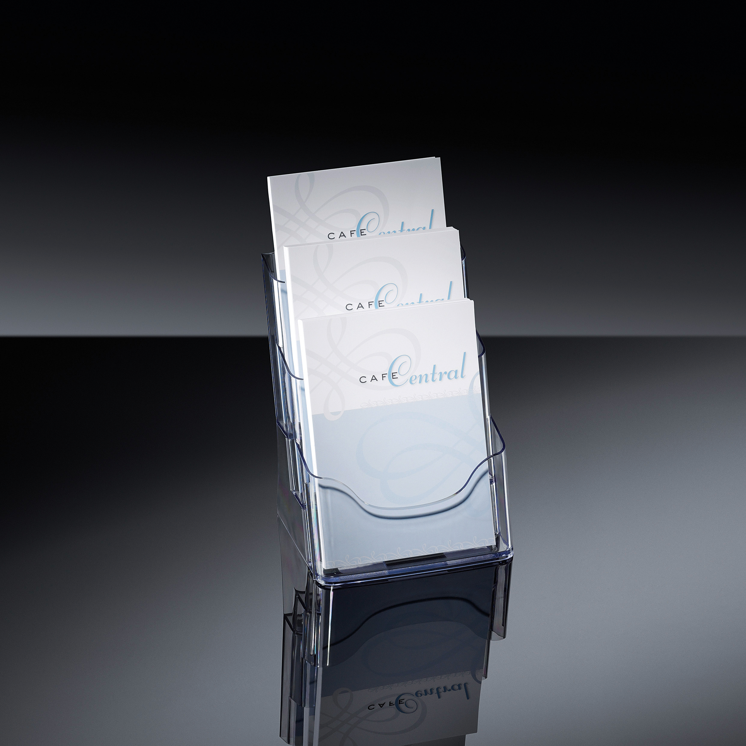 SIGEL Présentoire d.table acryl.3xA5 LH132 transparent 175x290x150mm transparent 175x290x150mm