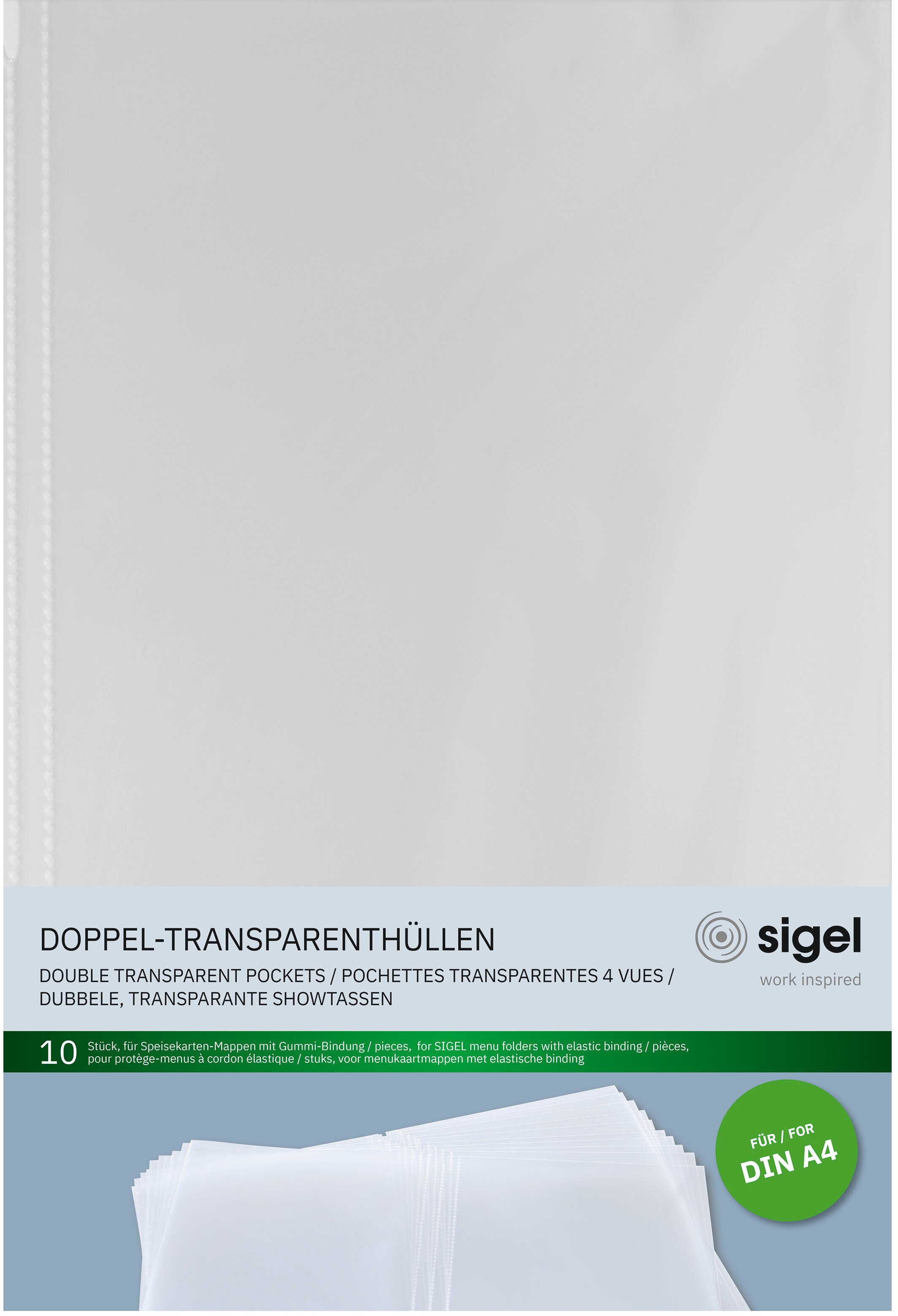SIGEL Doppel-Transparenthüllen A4 SM180 transparent