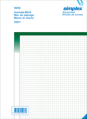 SIMPLEX Ausmassbuch grün A4 15071 Durchschreibepapier 50x2 Blatt
