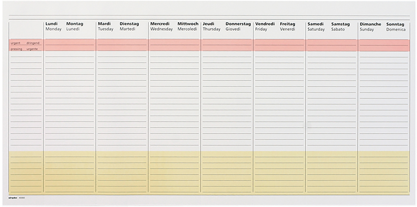 photo SIMPLEX Agenda semainier perpétuel 40350.26 1S/1P 50 feuilles ML 42x21cm