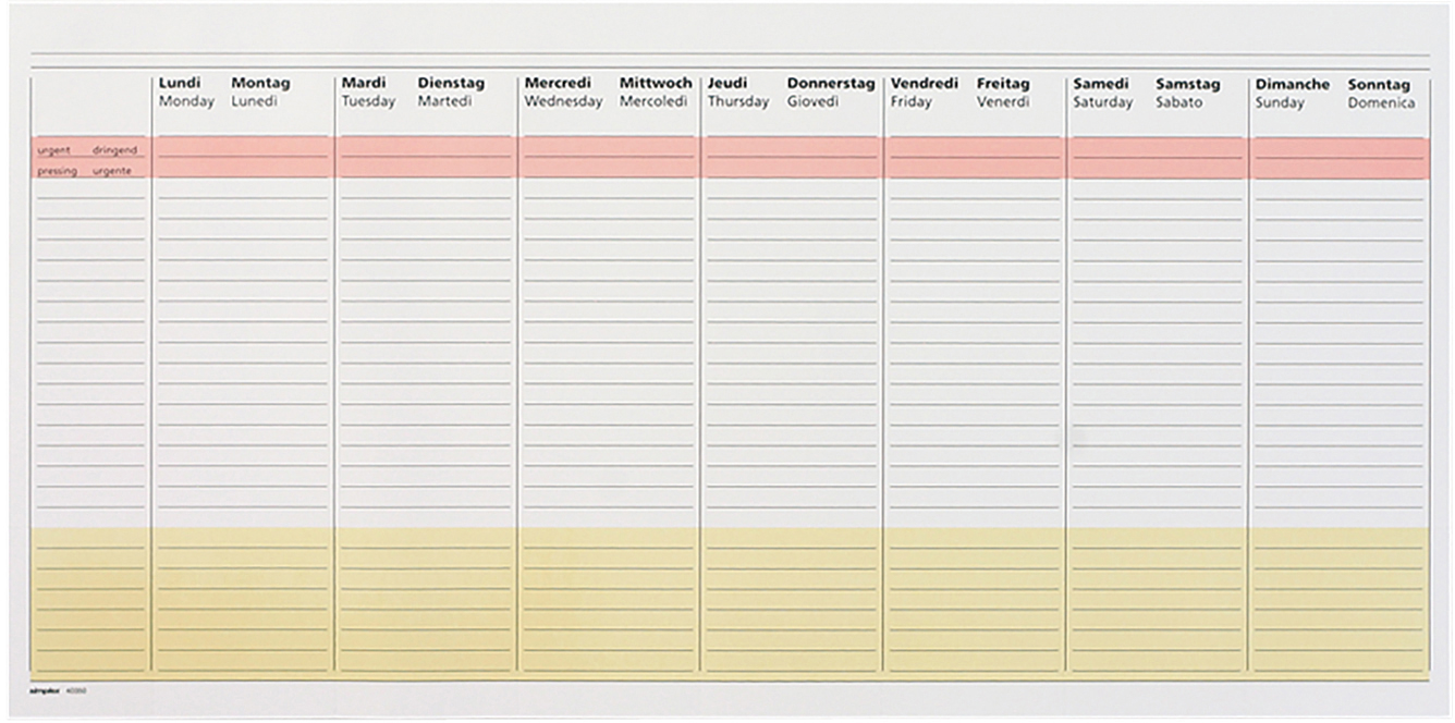 photo SIMPLEX Agenda semainier perpétuel 40350.27 1S/1P 50 feuilles ML 42x21cm