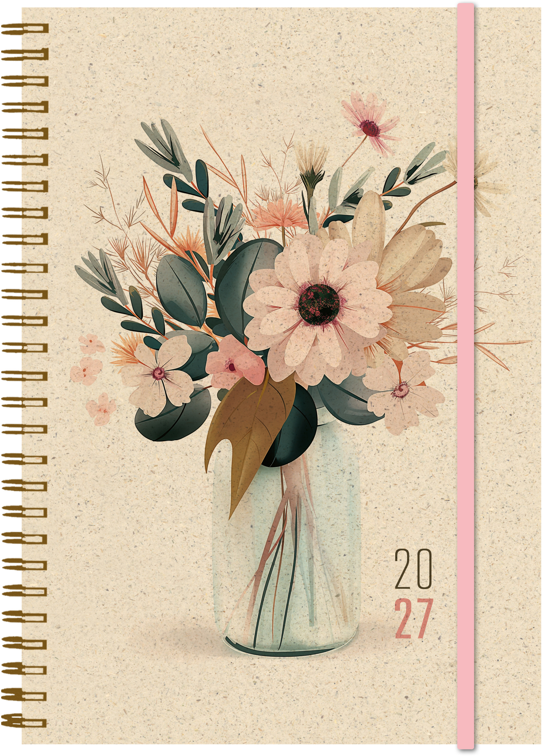 photo SIMPLEX Agenda sem. Pap. d'herbe 2027 40408.27 1S/2P Flower ML 14.8x21cm