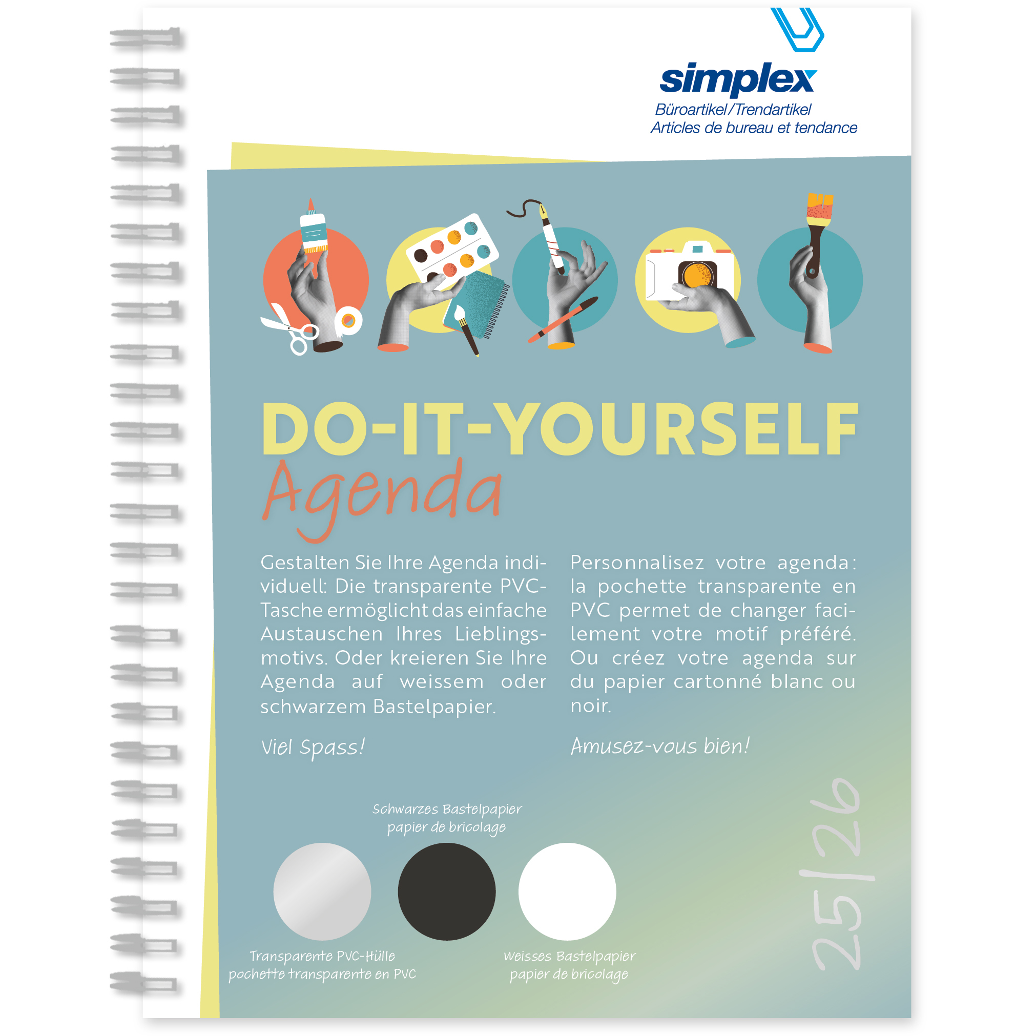 photo SIMPLEX Agenda scolaire Do-it y. 25/26 500104.26 1S/2P 17M blanc ML 8x12.5cm
