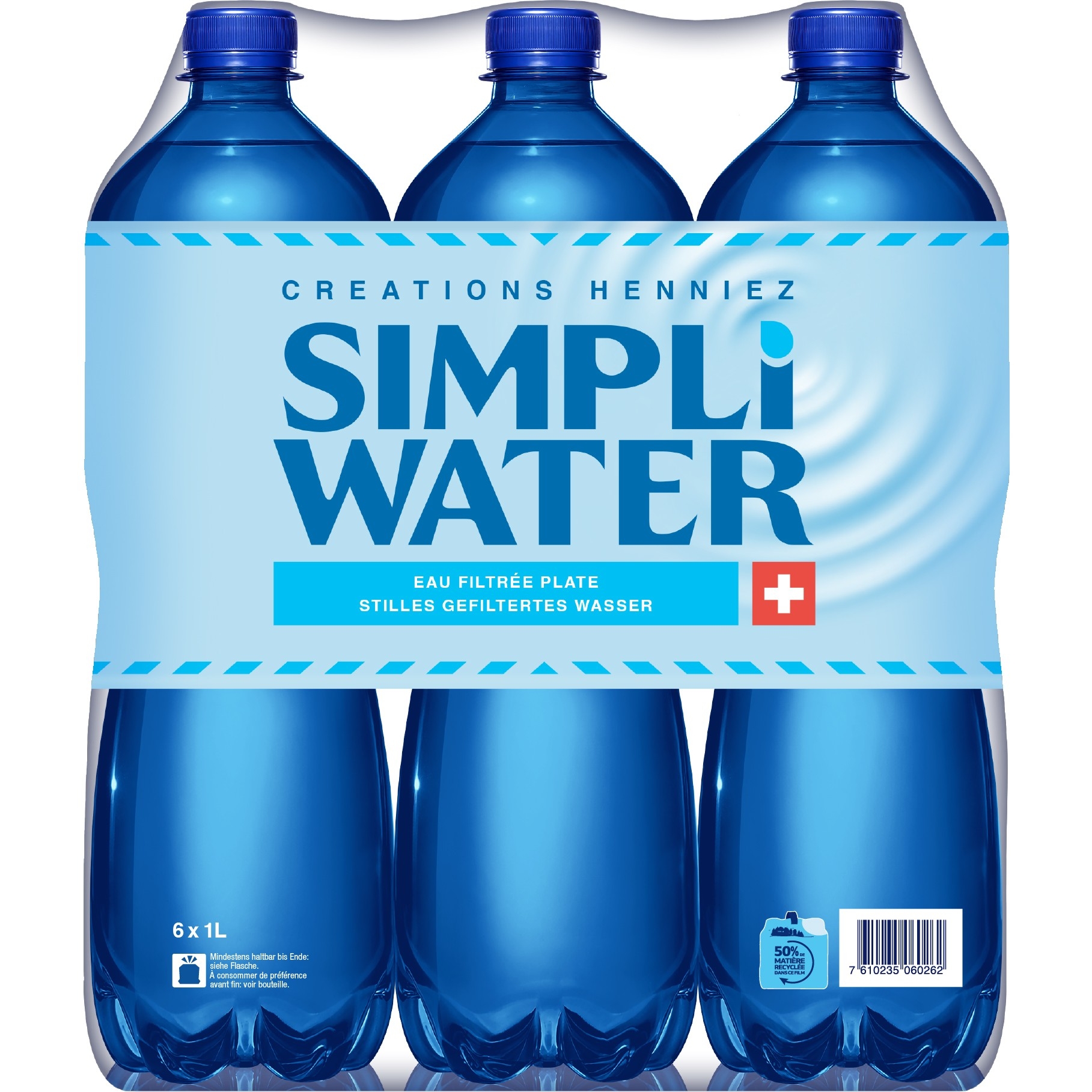 photo SIMPLI WATER filtrée, non gazéifié 13012455 100 cl, 6 pcs.