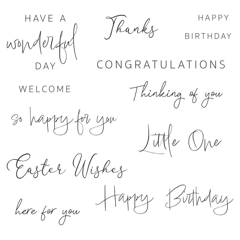 photo SIZZIX Tampon 666519 Daily Sentiments 13 pièces