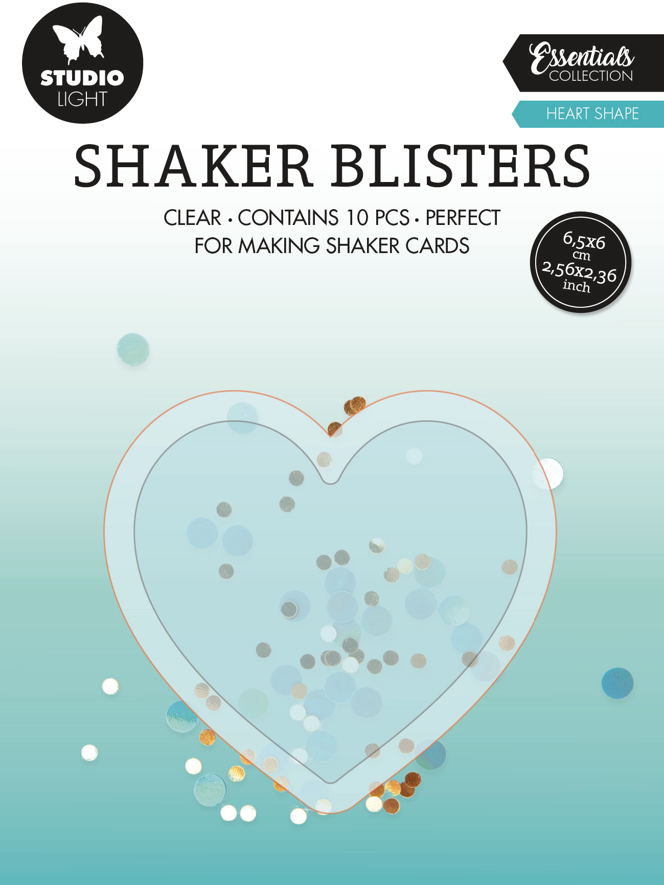 SIZZIX Blister shaker 6.5x6x0.6cm BLIS05 Cur 10 pcs.