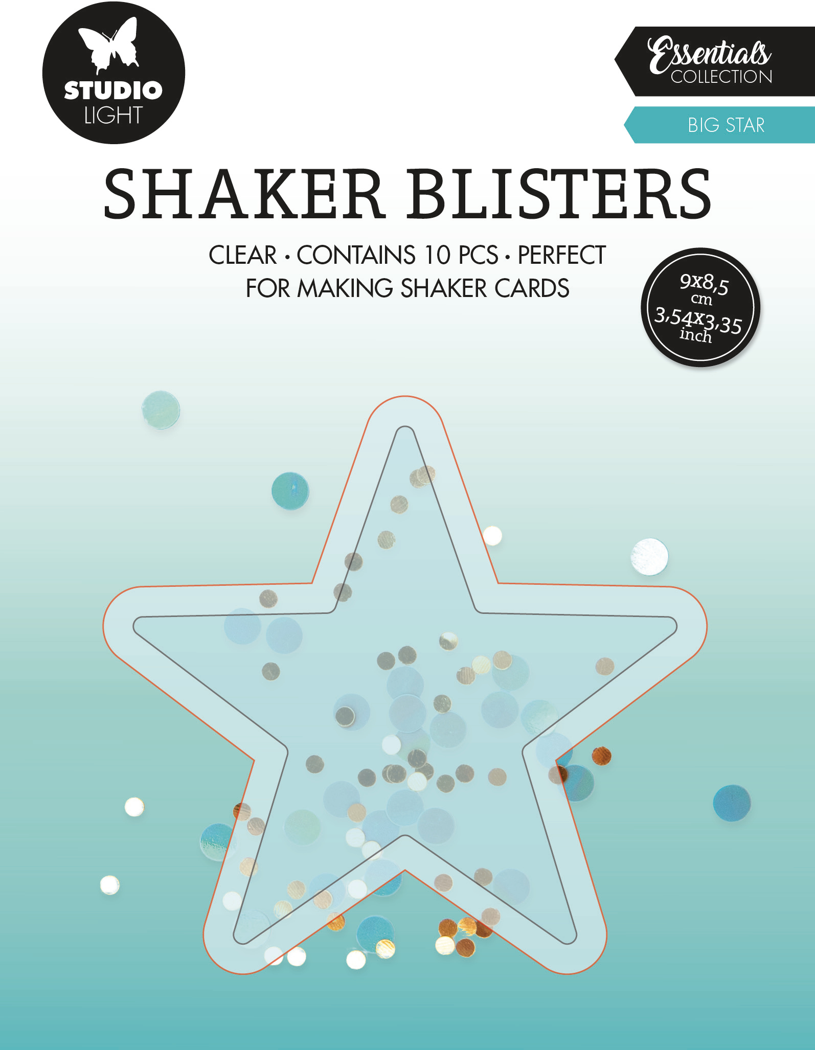 SIZZIX Blister shaker 9x8.5x0.6cm BLIS07 Étoile 10 pcs.