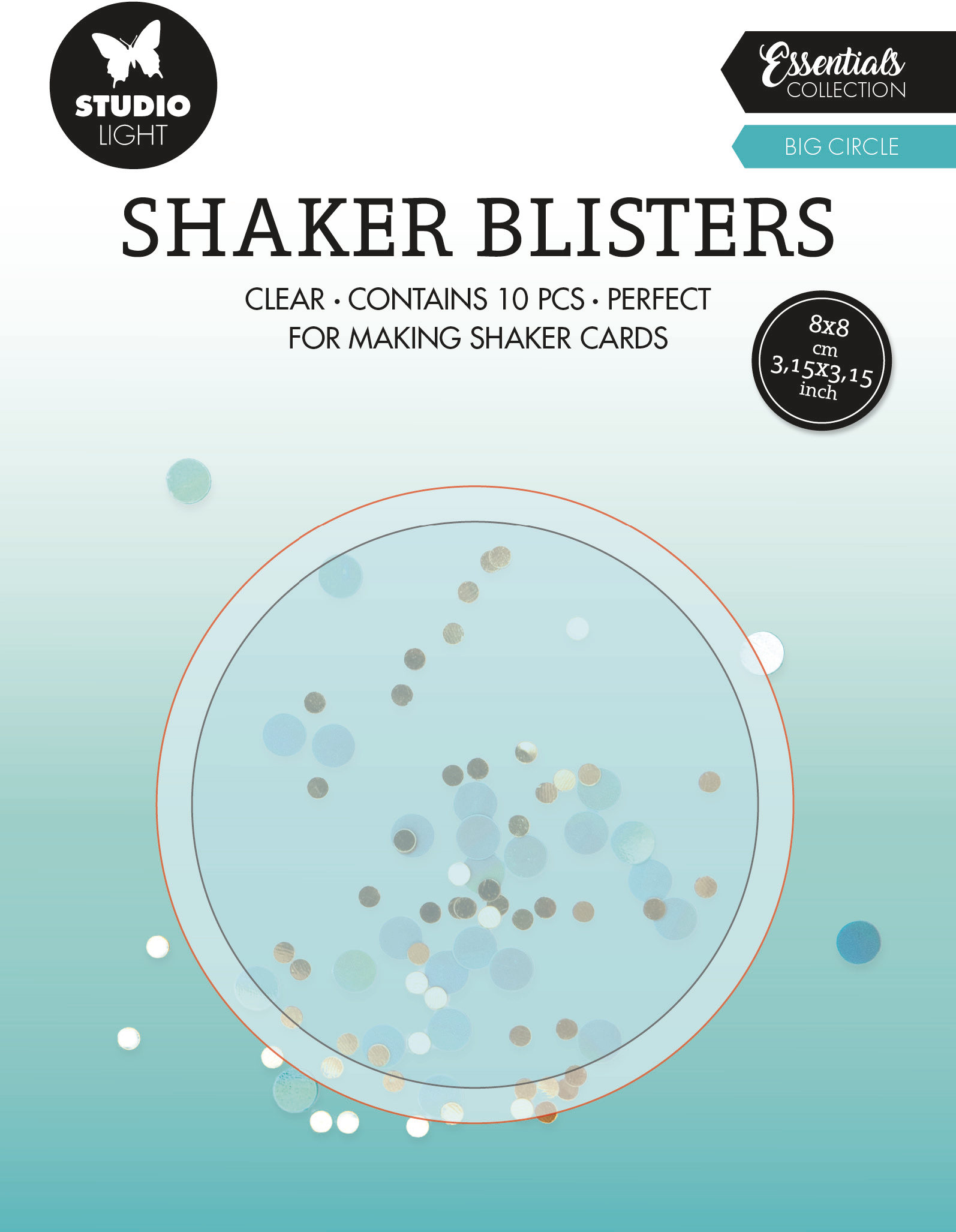 SIZZIX Blister shaker 8x8x0.6cm BLIS08 Cercle 10 pcs.