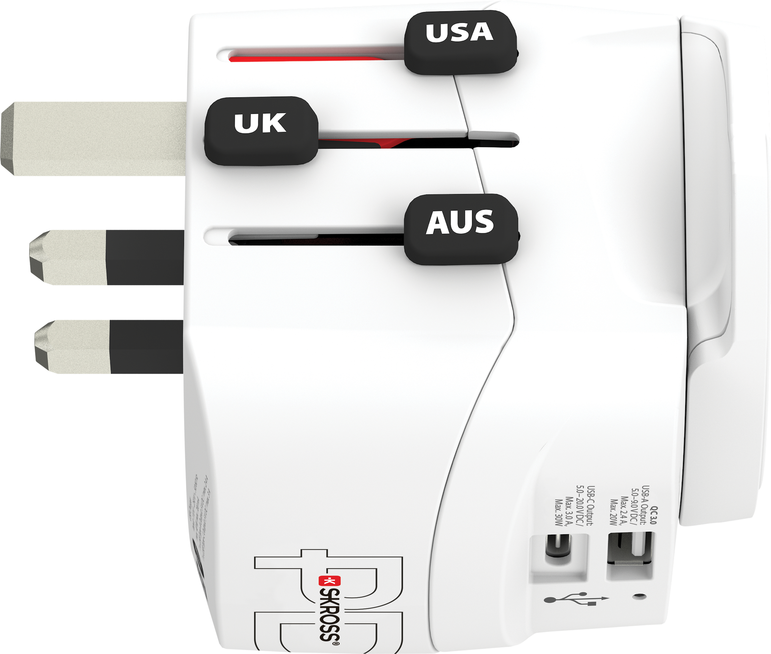 SKROSS World Travel Adapter 1.302473 PRO Light USB AC30PD World
