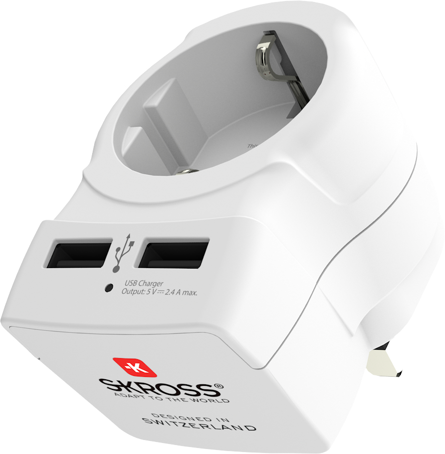 SKROSS Country Travel Adapter 1.500280 Europe to UK with USB Europe to UK with USB